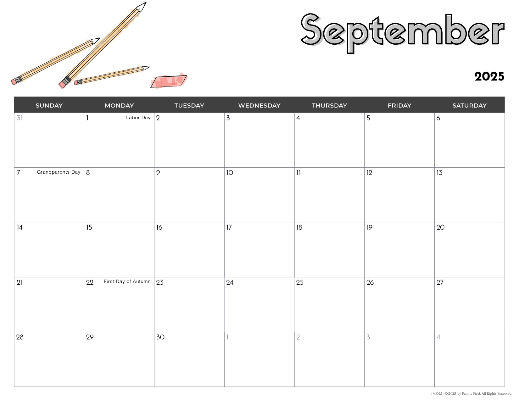 September 2025 Calendar Kids September 2025 Calendar Kids