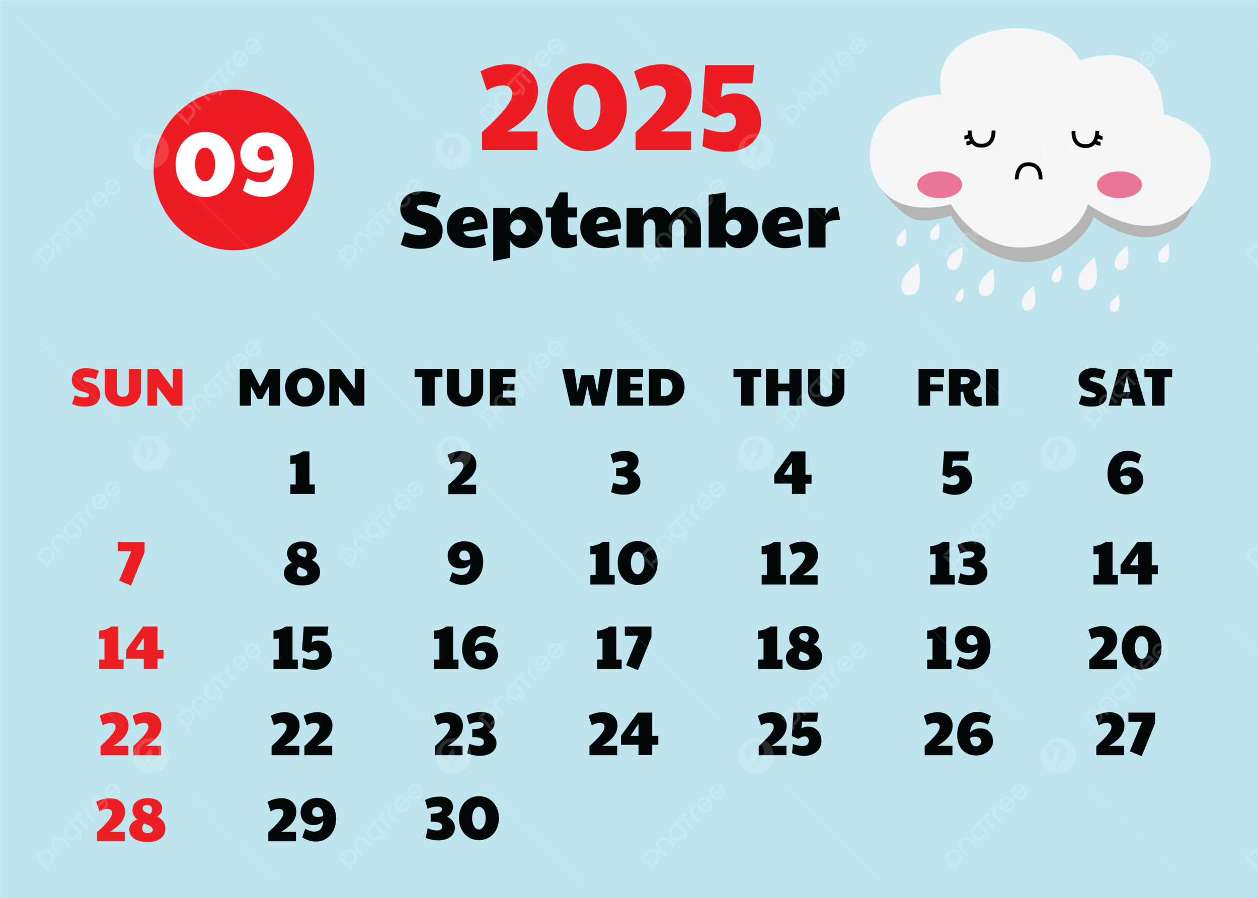 September Weather Calendar 2025