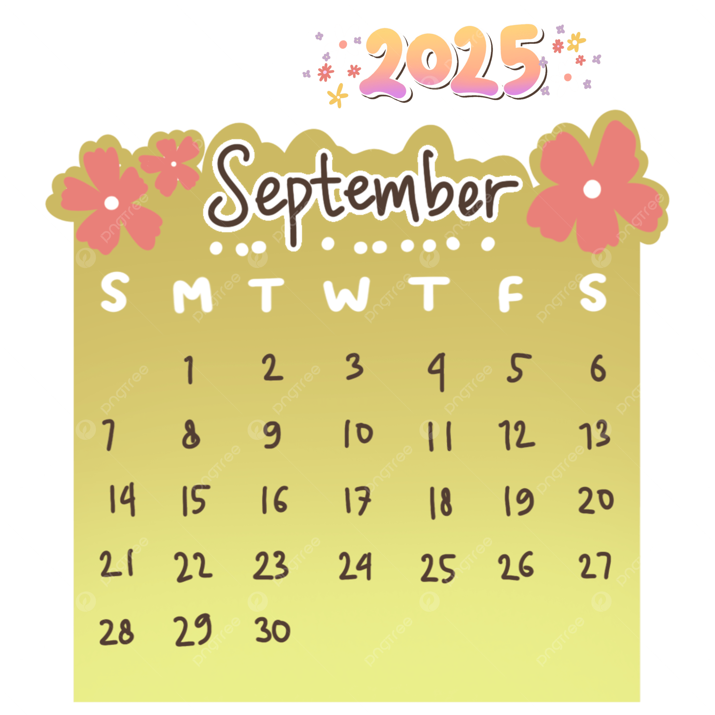 Small September Calendar 2025