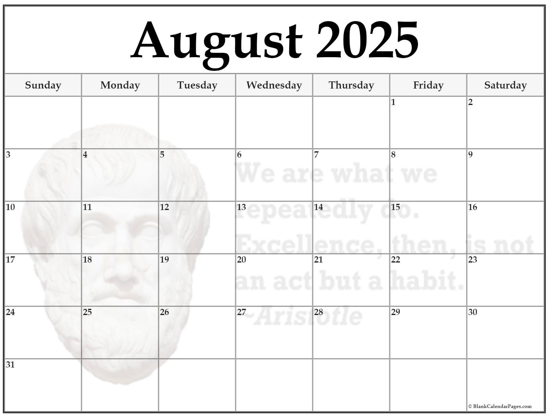 24 August 2025 Quote Calendars