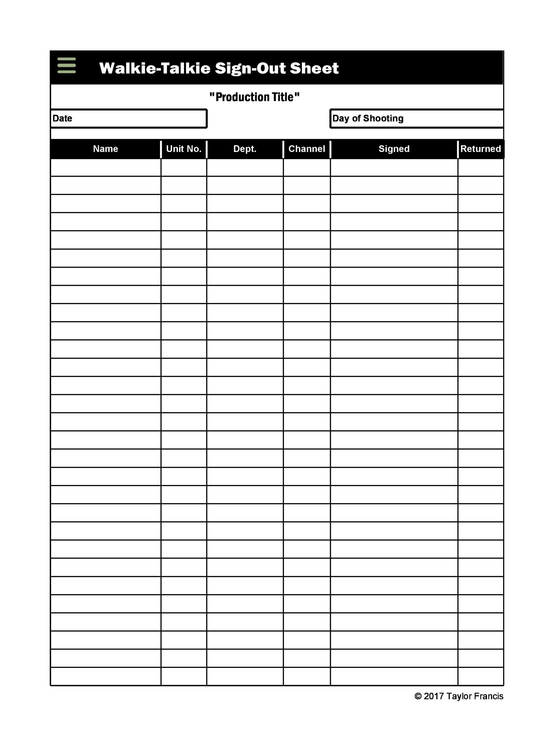 30 Printable Sign In U0026 Sign Out Sheets Best Templates 