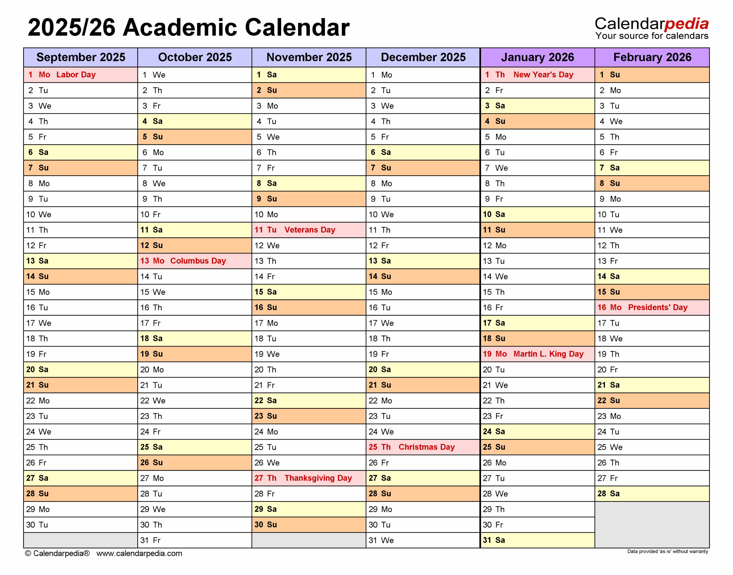 Academic Calendar September 2025 Academic Calendar September 2025