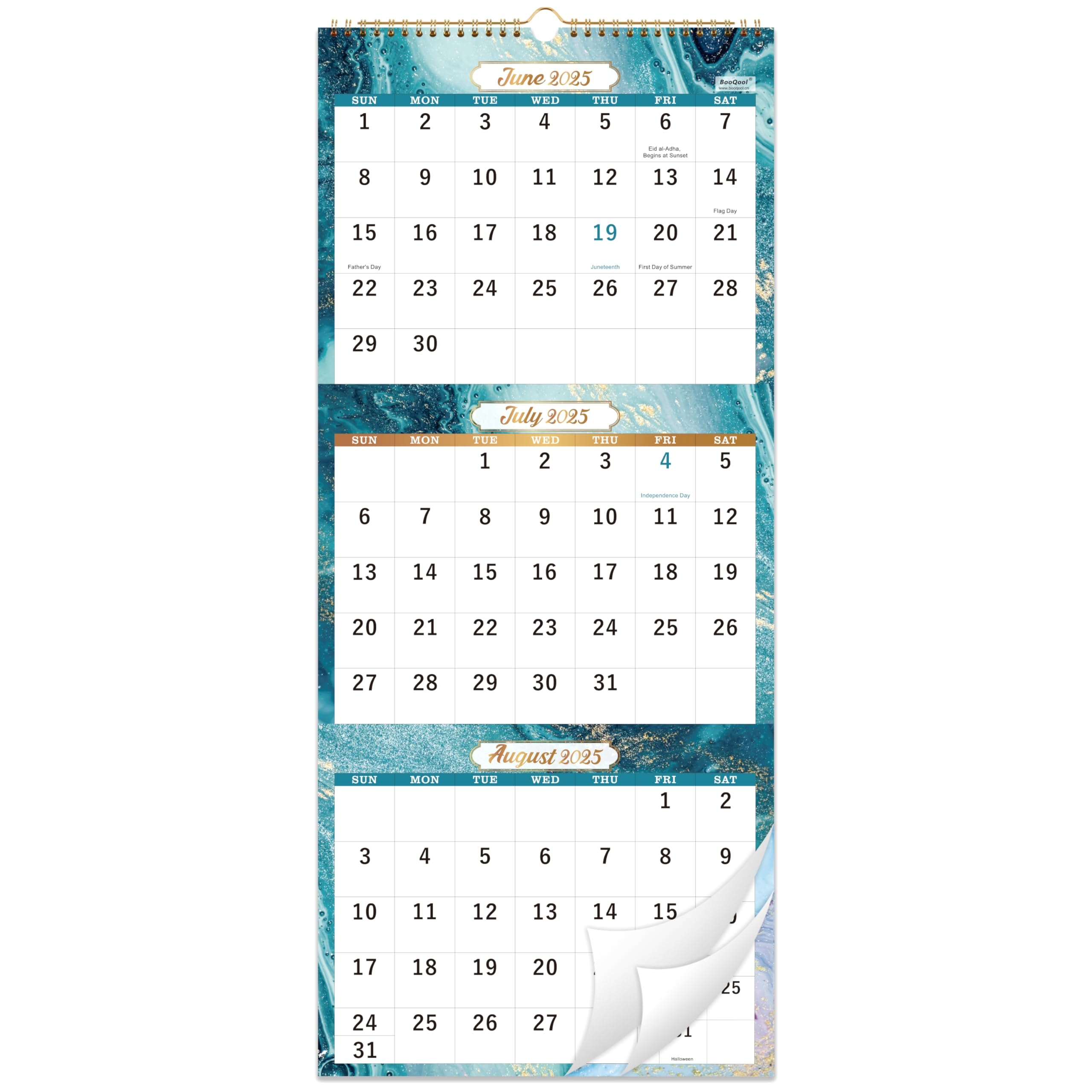 Vertical August 2025 Calendar