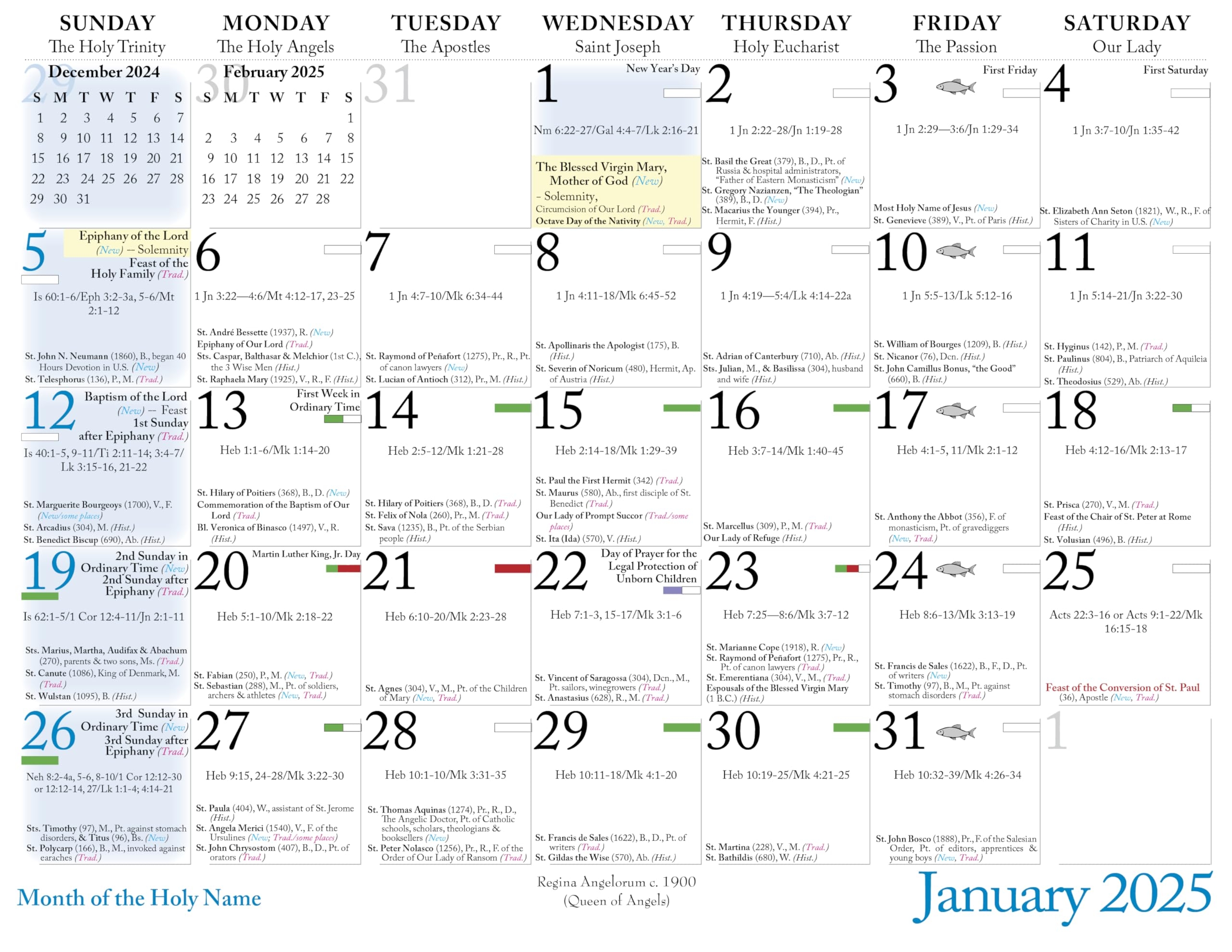 November Catholic Calendar 2025