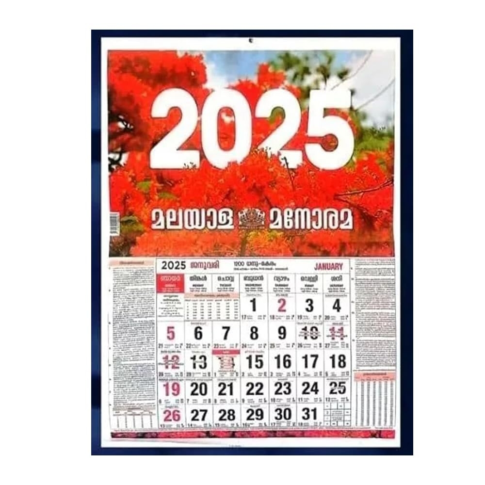 Amazon RSINC Manorama 2025 Wall Hanging Malayalam Calendar 2025 Pack Of 1 New Year Office U0026 Home Planning New Year Calendar 2025 Including Daily 