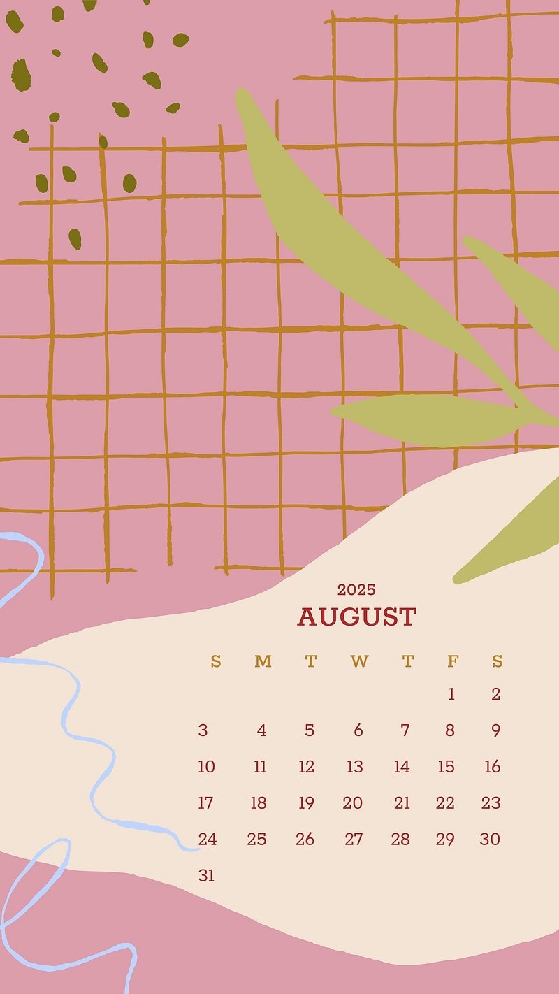 August 2025 Calendar Wallpaper Aesthetic