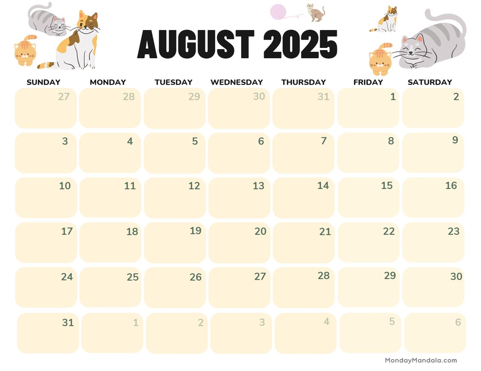August 2025 Calendar 52 Free PDF Printables August 2025 Calendar 52 Free PDF Printables