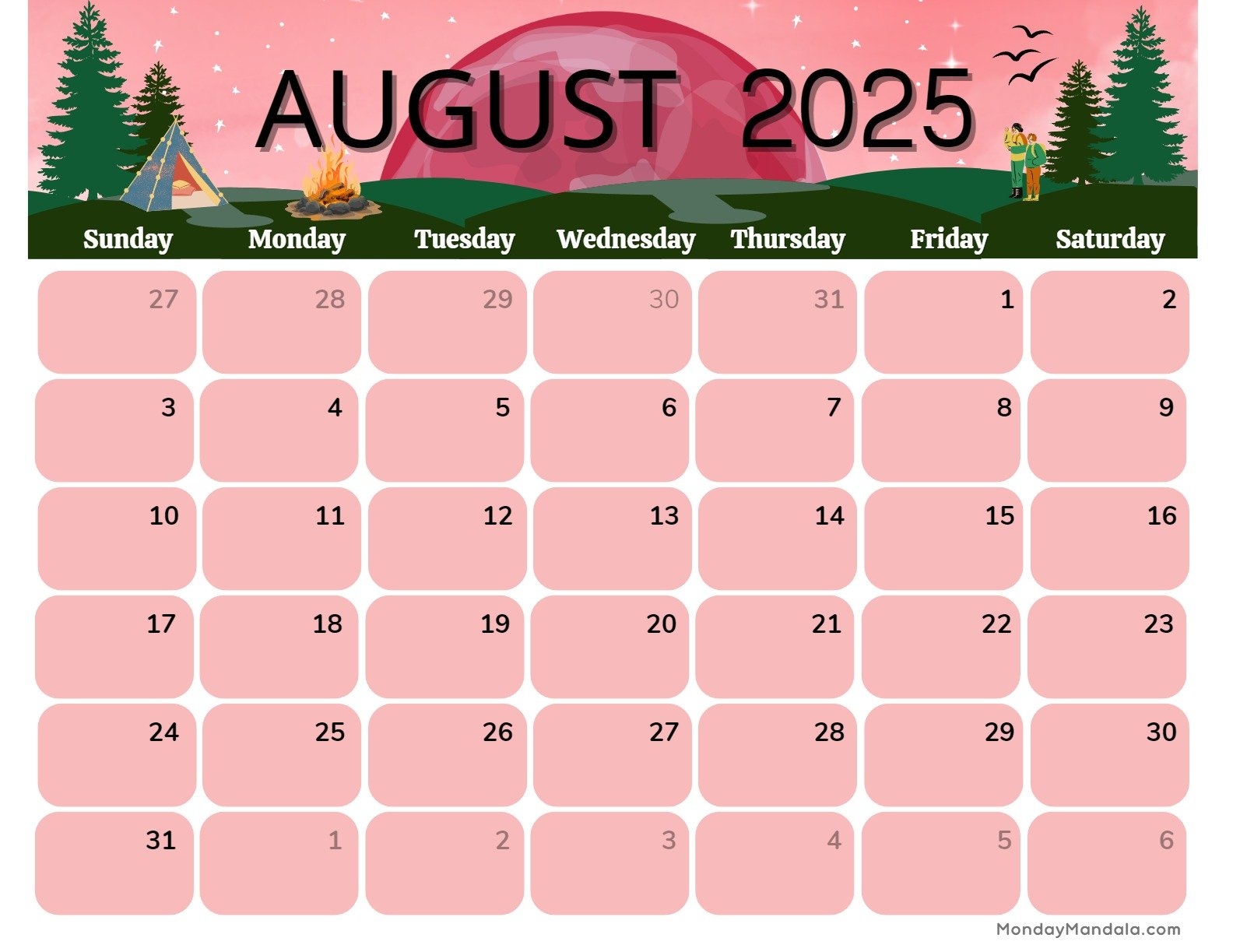 August 2025 Calendar 52 Free PDF Printables August 2025 Calendar 52 Free PDF Printables