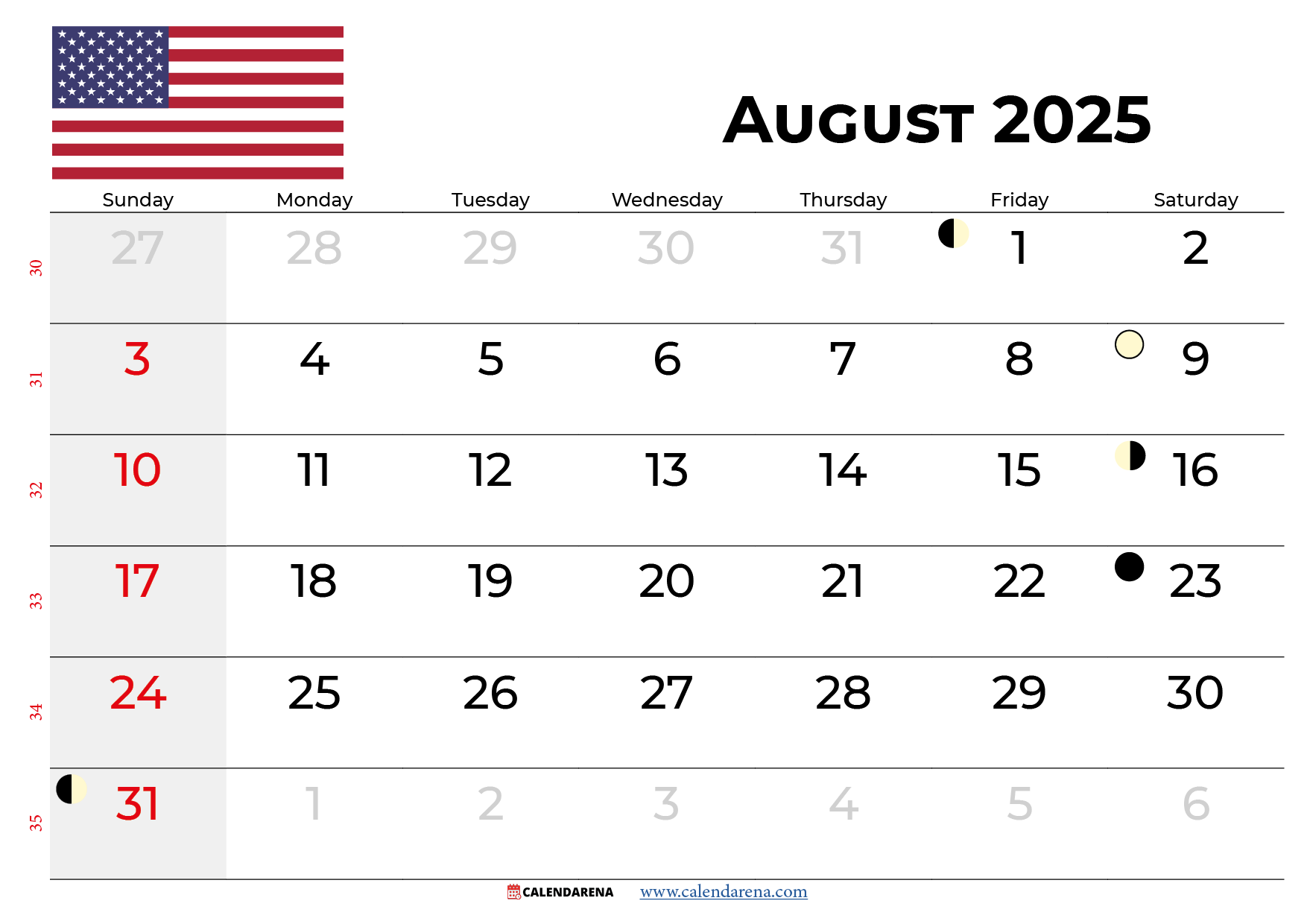 August 2025 Calendar With Holidays