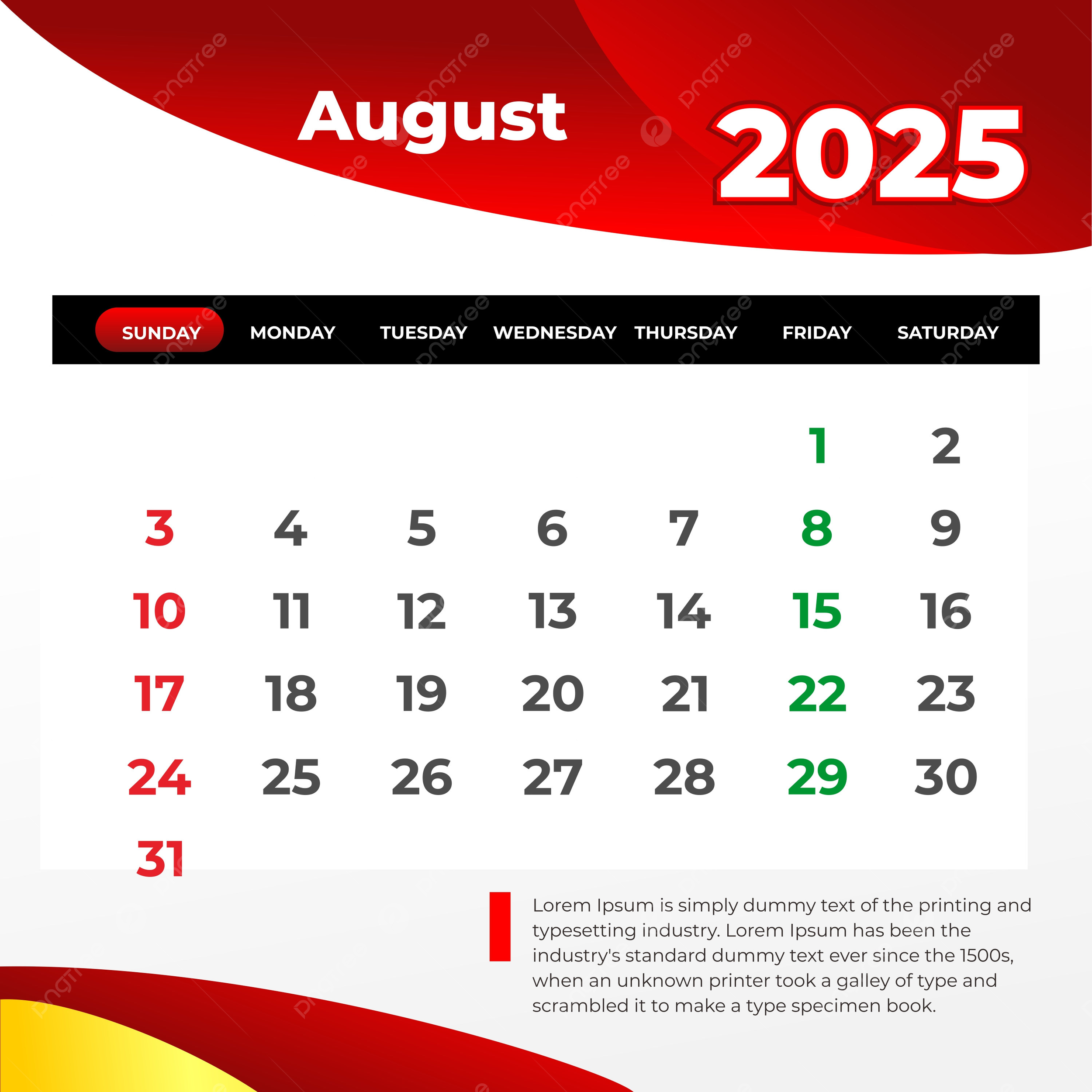August 2025 Desk Calendar Vector Template Download On Pngtree