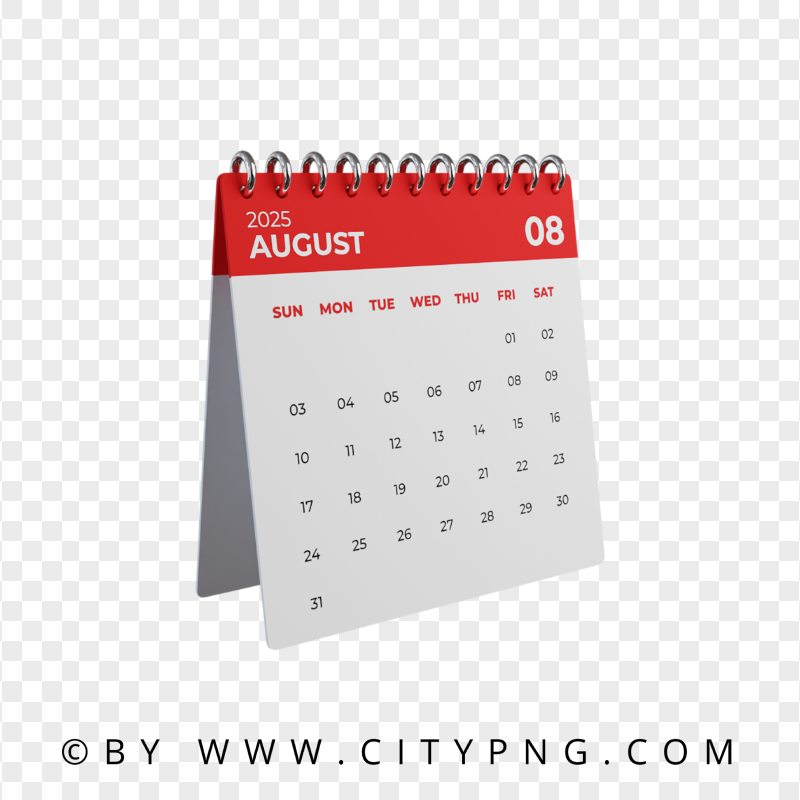 August 2025 Calendar No Background