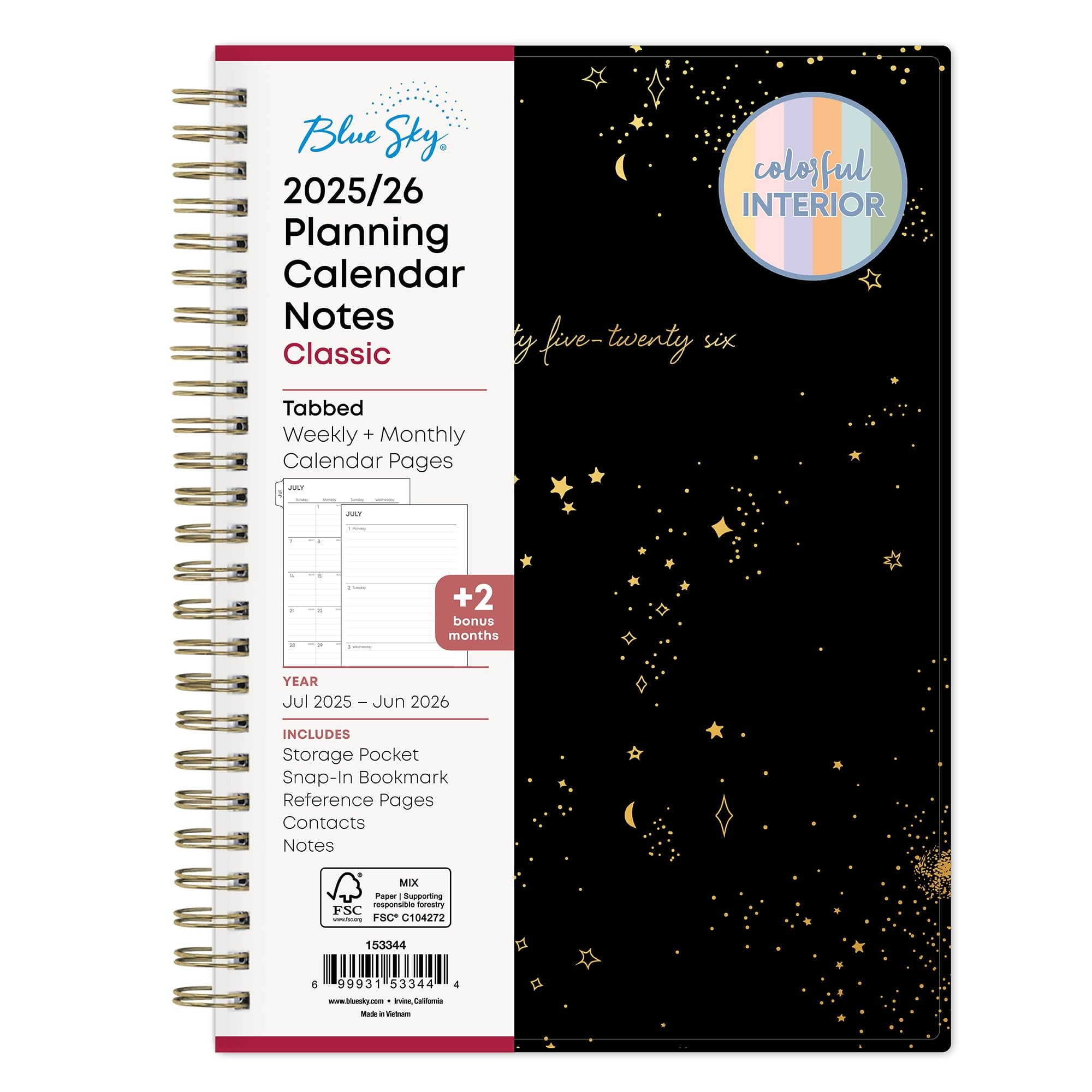 Blue Sky 2025 2026 Weekly And Monthly Academic Year Planner Calendar July 2025 June 2026 5 8 Inch X 8 6 Inch Flexible Cover Wirebound Laminated