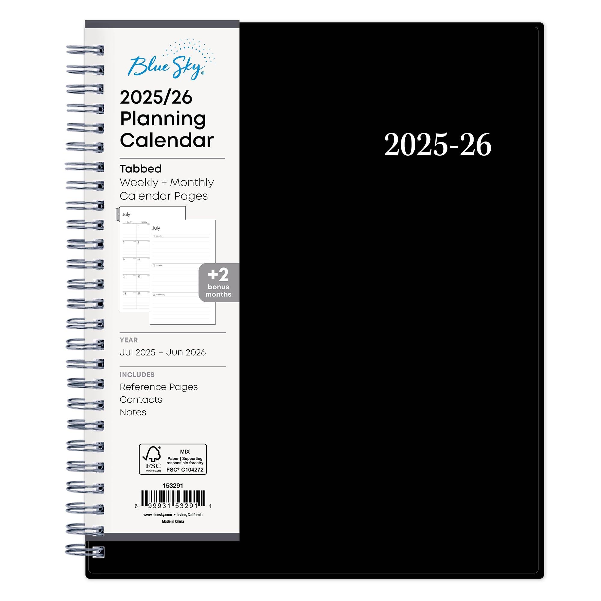 Blue Sky 2025 2026 Weekly And Monthly Academic Year Planner Calendar July 2025 June 2026 7 Inch X 9 Inch Flexible Cover Wirebound Laminated