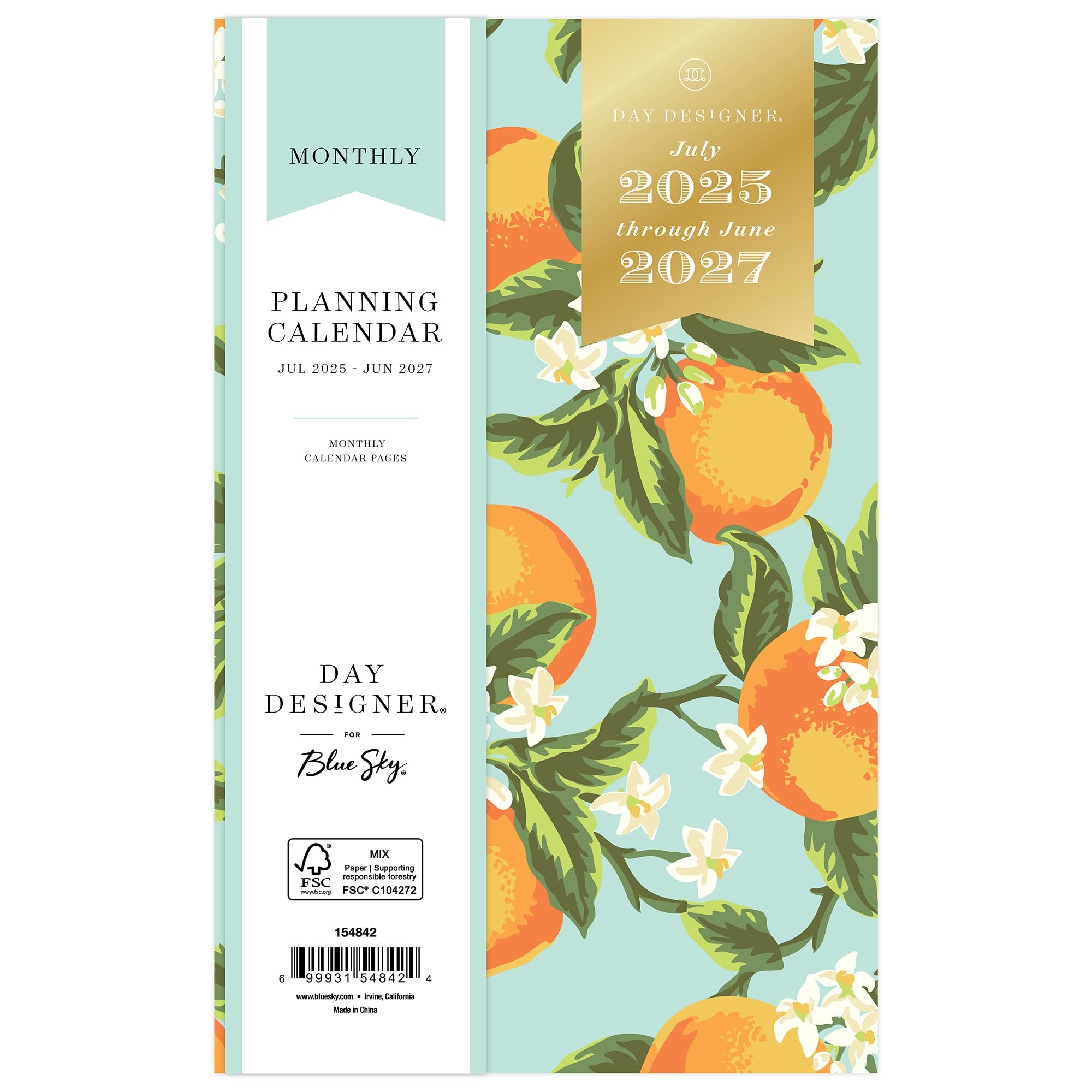 Blue Sky Day Designer 2025 2027 Monthly Academic Year 24 Month Planner Calendar July 2025 June 2027 5 Inch X 8 Inch Flexible Cover Stapled