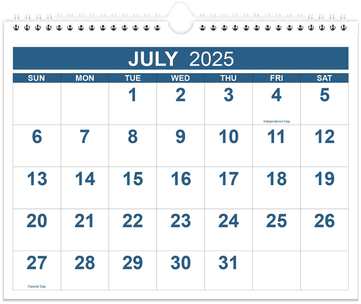 Wall Calendar July 2025