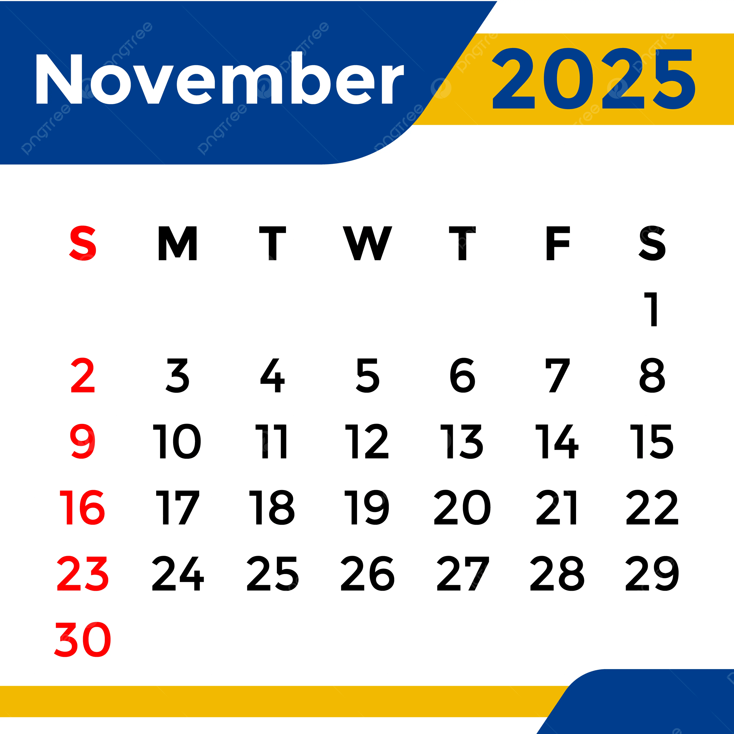 Show Calendar For The Month Of November 2025