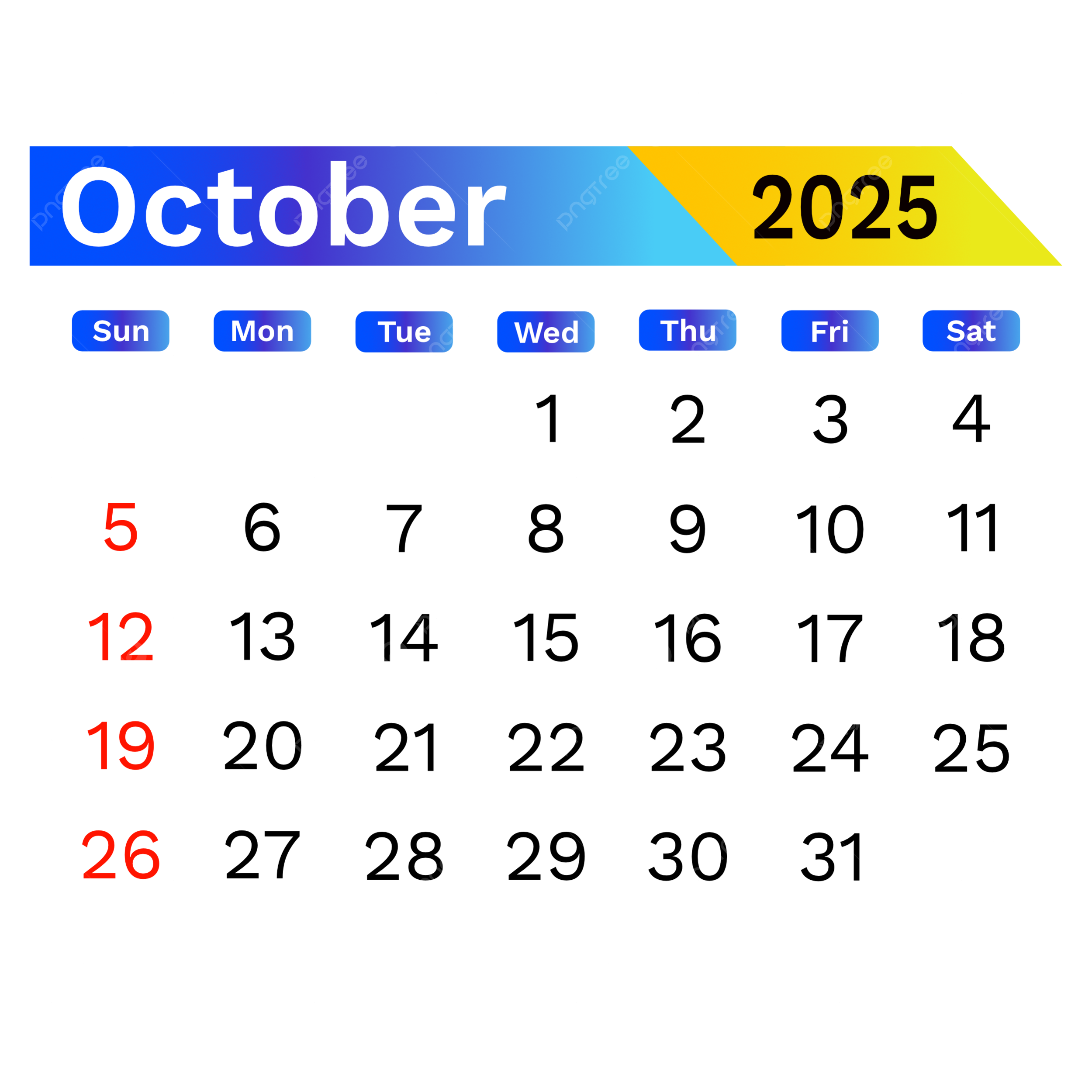 Calendar 2025 October Vector Calendar 2025 October PNG And Vector With Transparent Background For Free Download Calendar 2025 October Vector Calendar 2025 October PNG And Vector With Transparent Background For Free Download