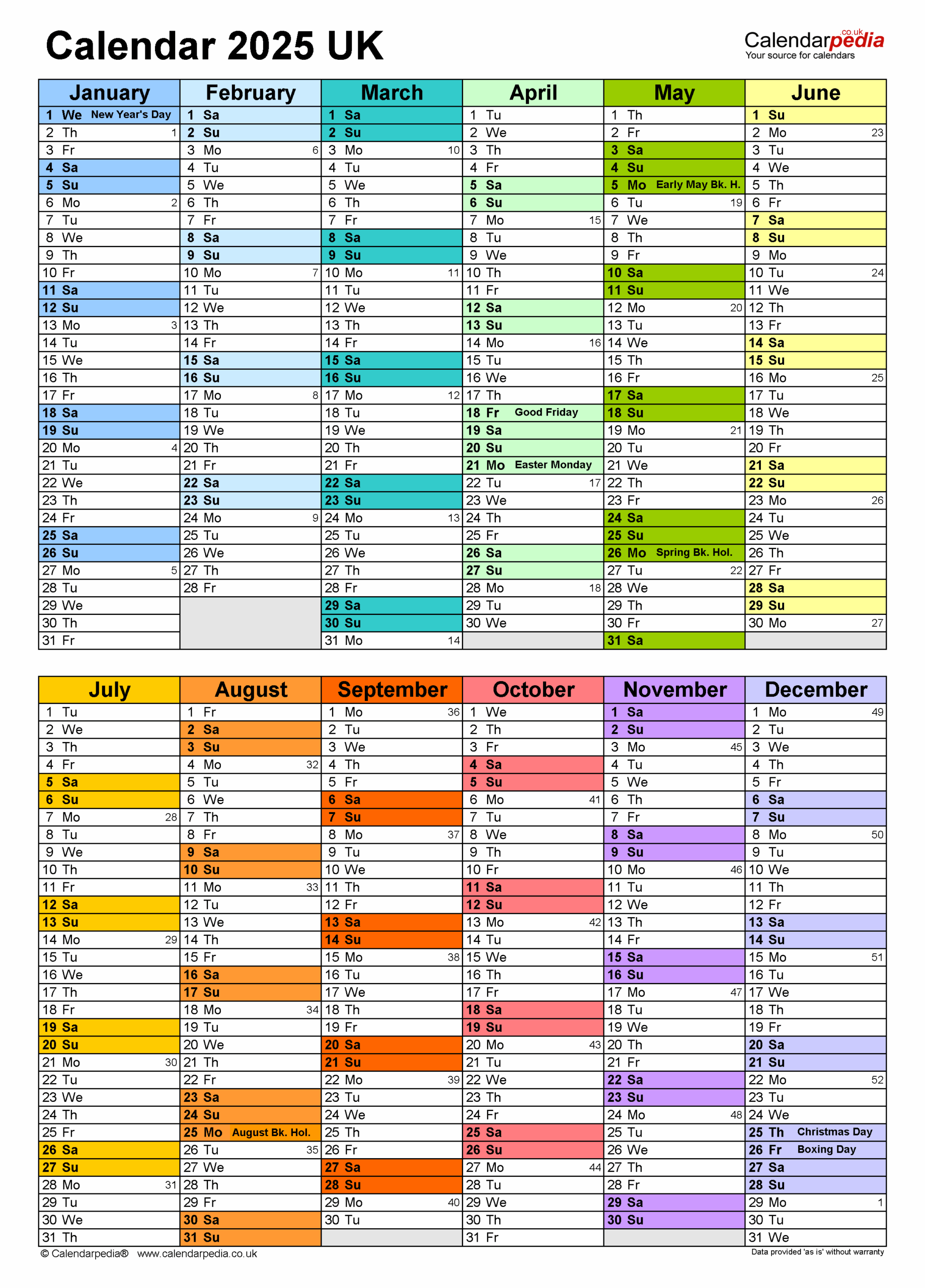 September Excel Calendar 2025