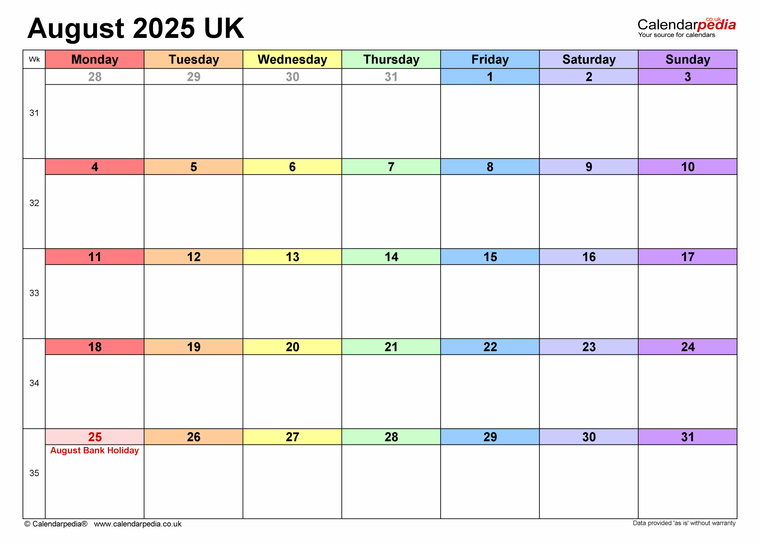 August 25 2025 Day Calendar August 25 2025 Day Calendar