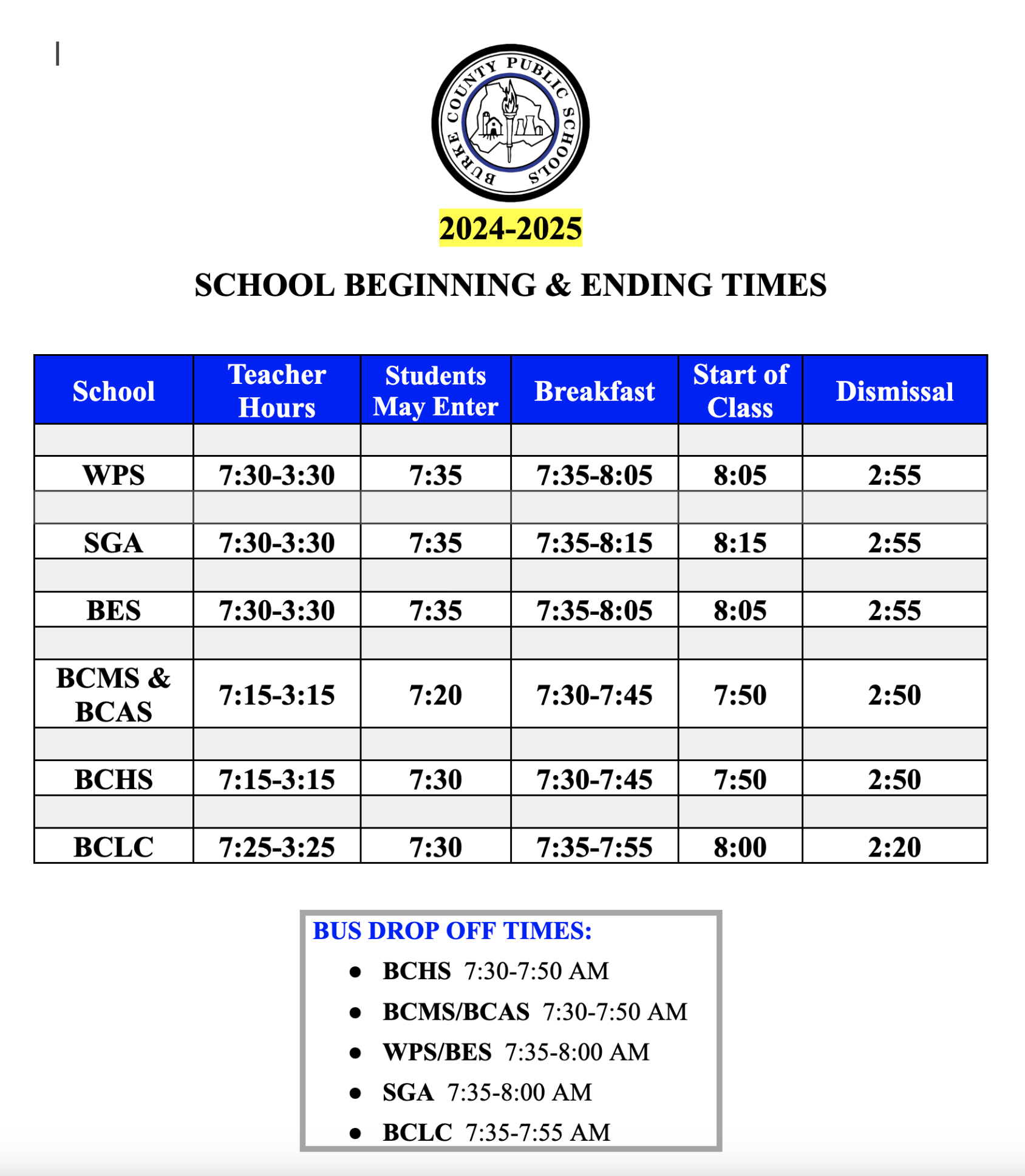 2023 And 2025 School Calendar Augusta County