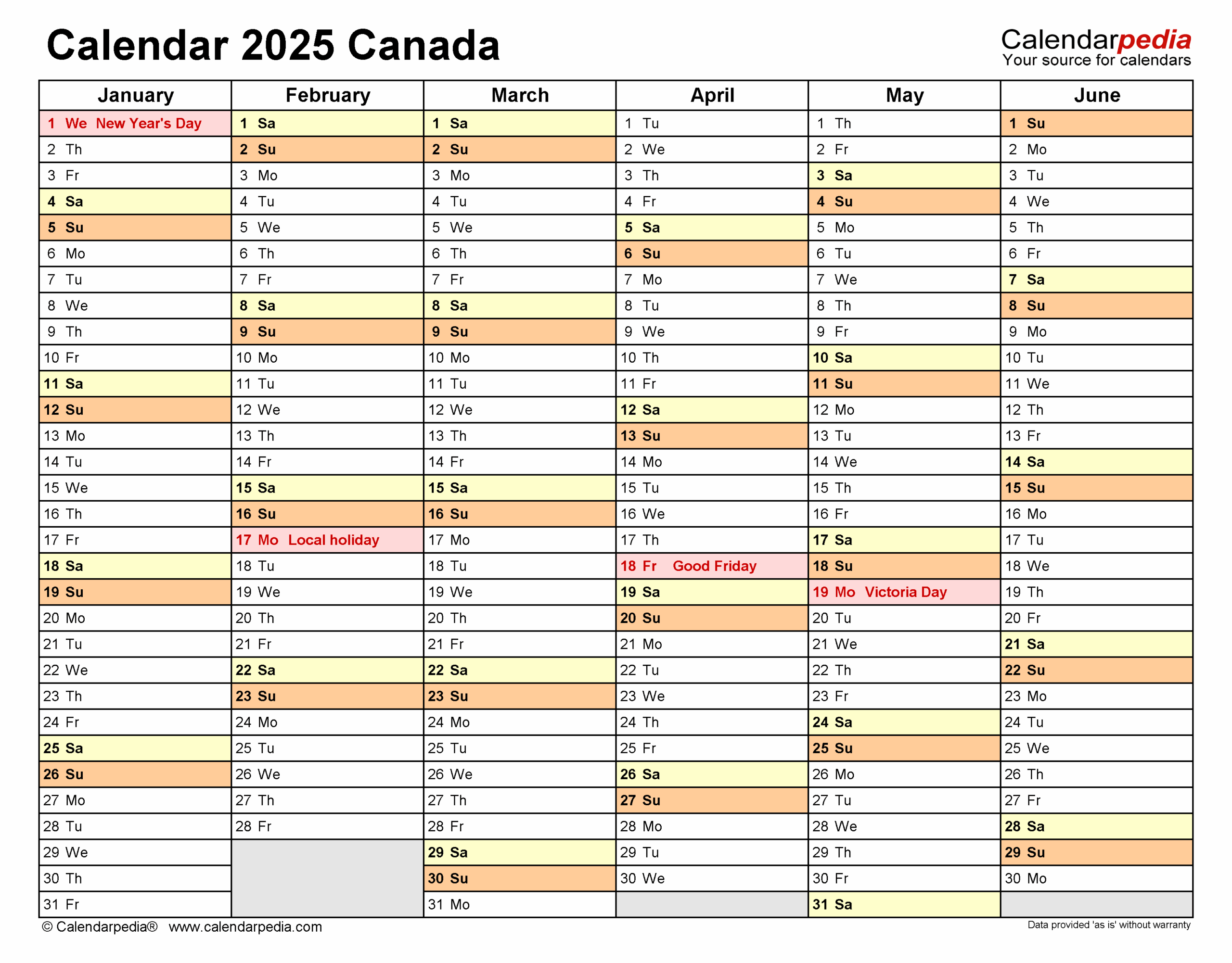 September 2025 Calendar Canada