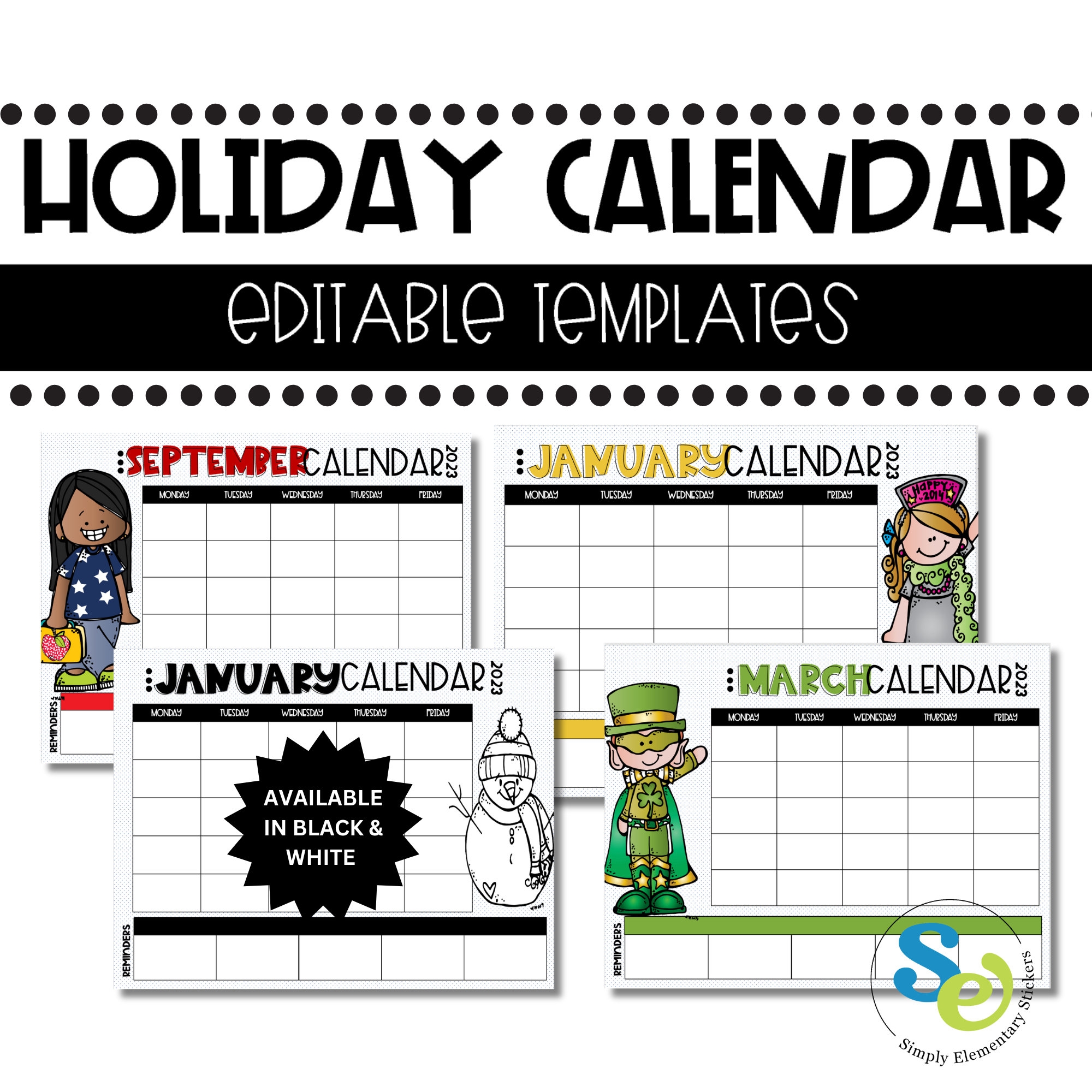Classroom Editable Monthly Printable Calendar Templates Back To 