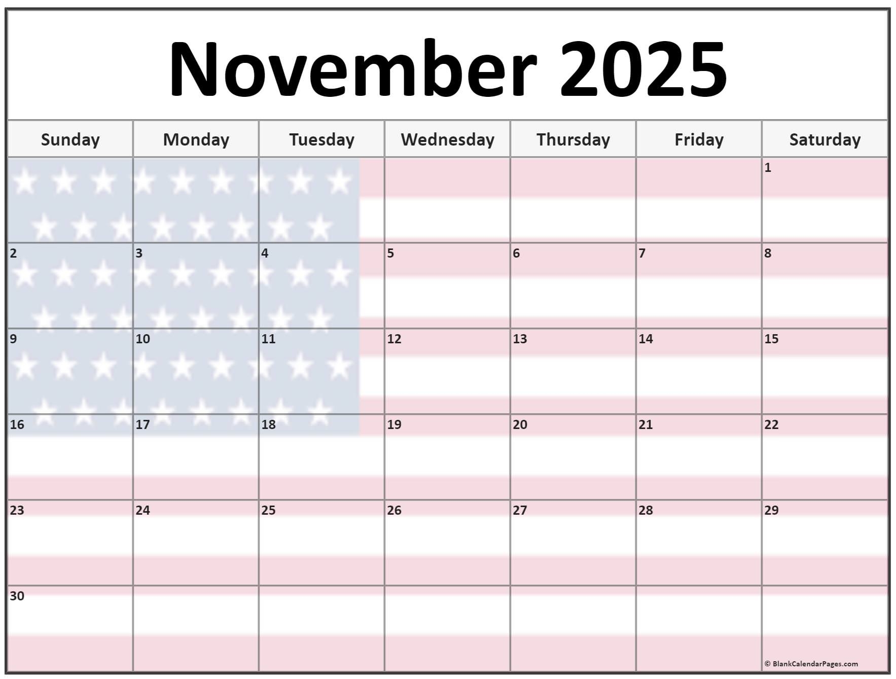November 2025 Usa Calendar
