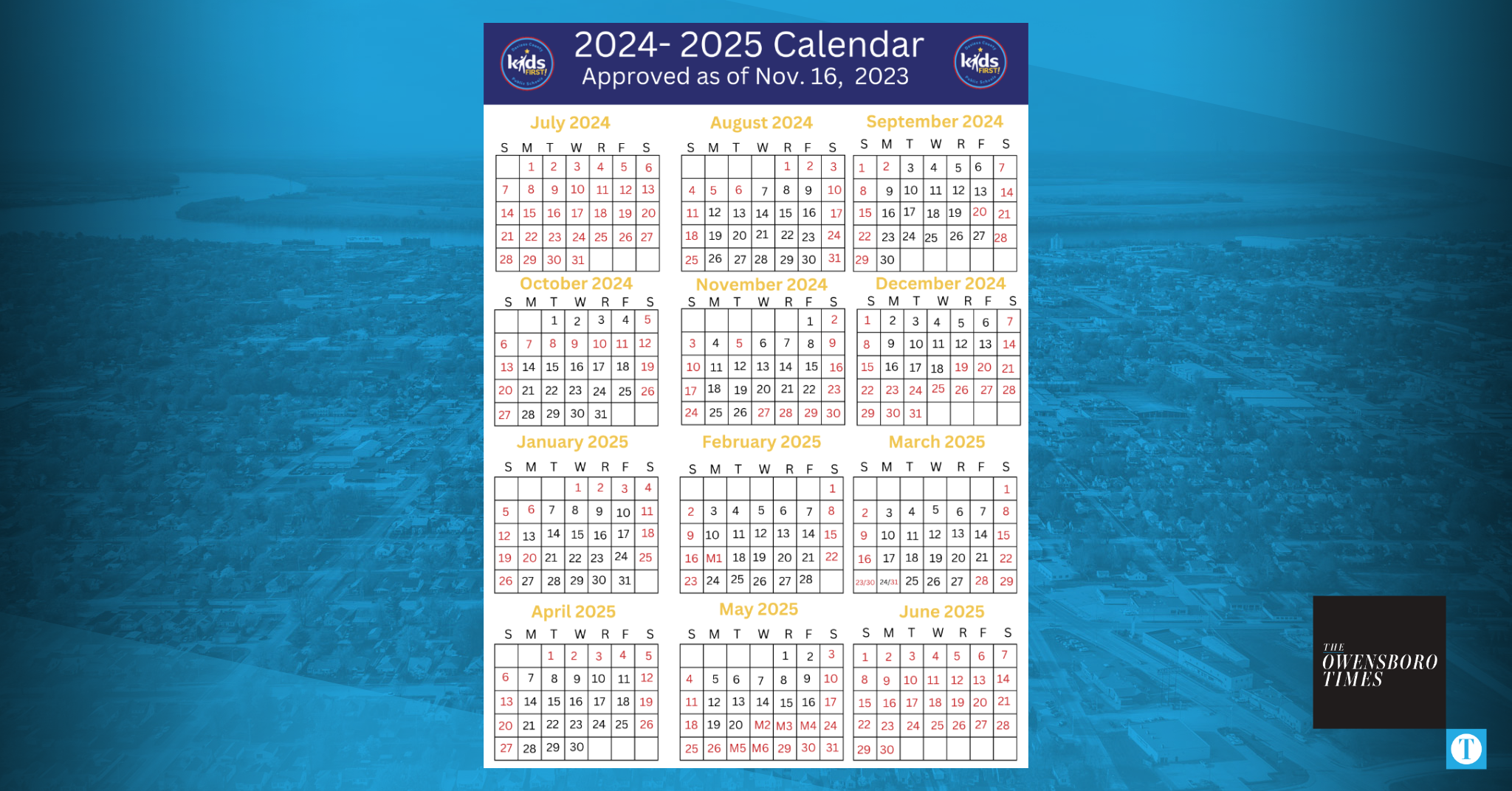 DCPS Approves 2024 25 Academic Calendar The Owensboro Times