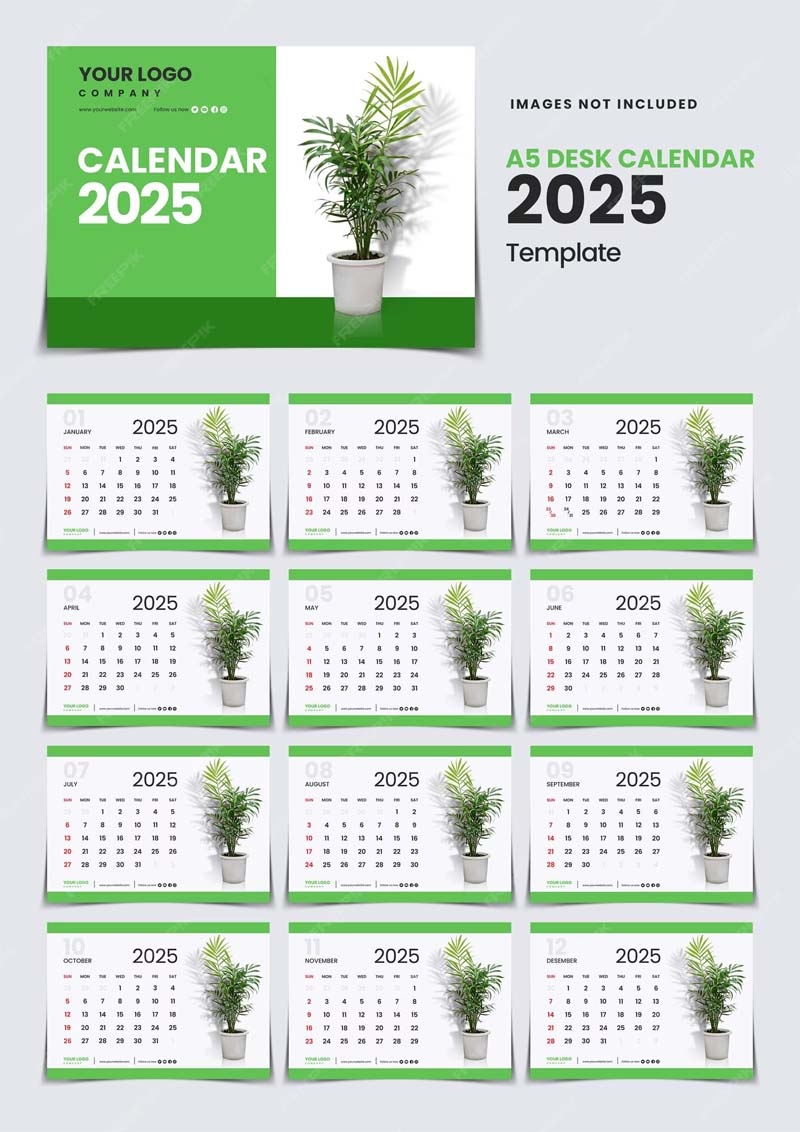 Desk Calendar 2025 PSD Luckystudio4u