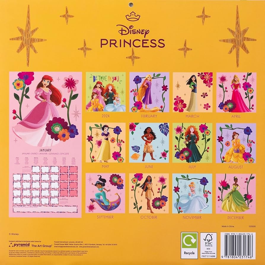Disney Princess 2025 Square Calendar Pyramid Europe GmbH Amazon co uk Books