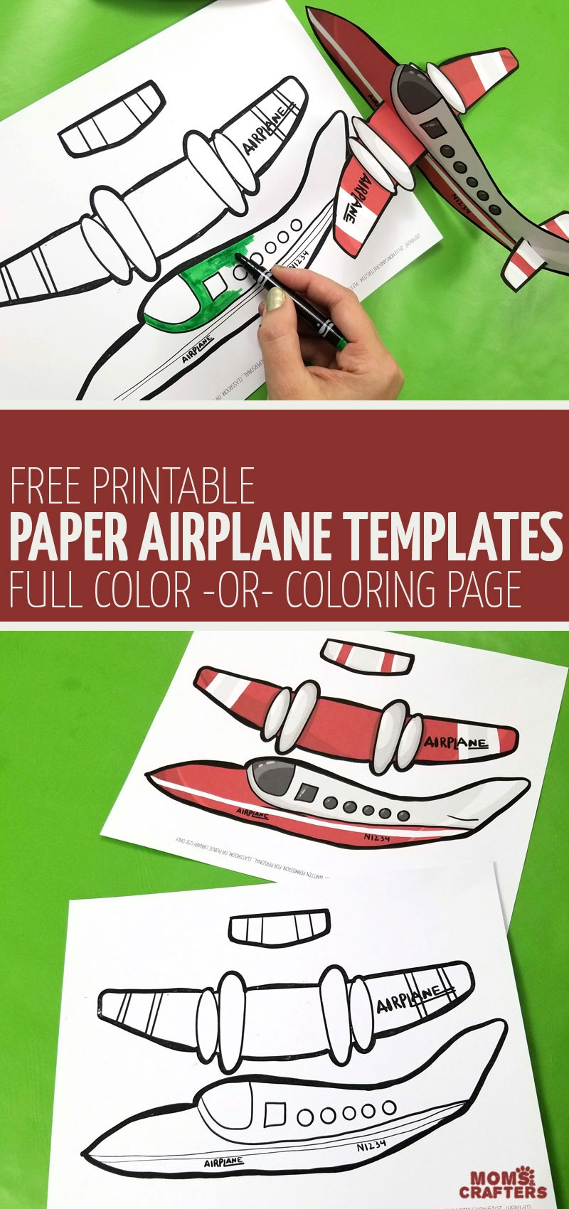 Easy Paper Airplane Templates To Print Color Craft And Fly 