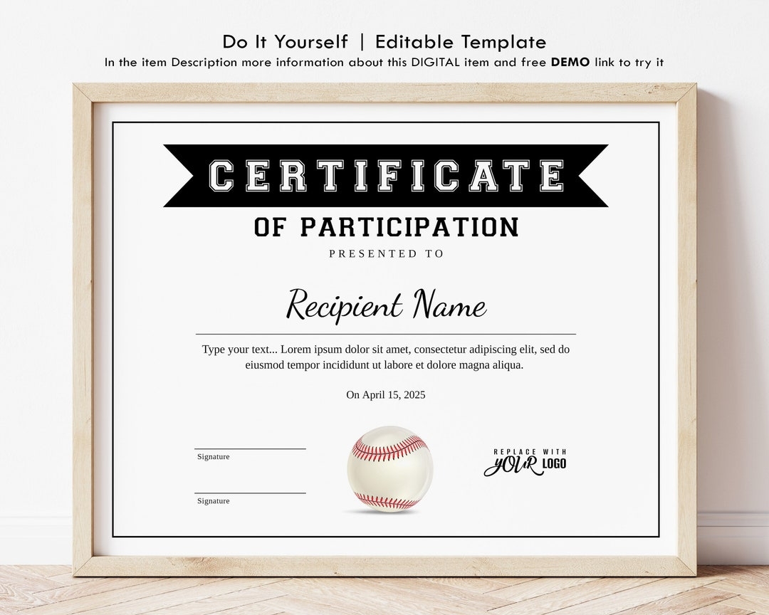 EDITABLE Baseball Certificate Template Baseball Award Certificate Of Participation Printable Sports Certificates Instant Download Jet082 Etsy EDITABLE Baseball Certificate Template Baseball Award Certificate Of Participation Printable Sports Certificates Instant Download Jet082 Etsy