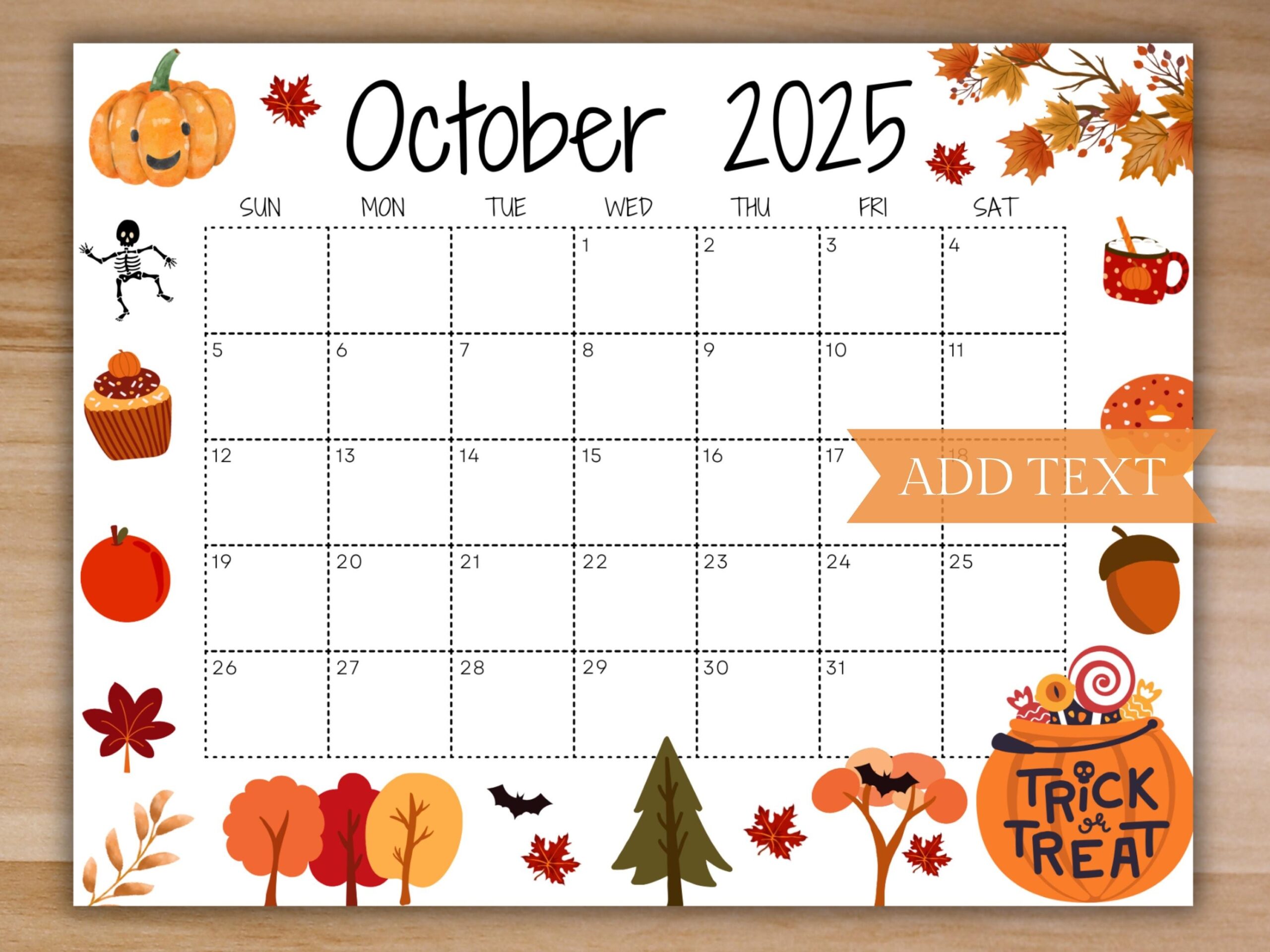 October Calendar 2025 Images