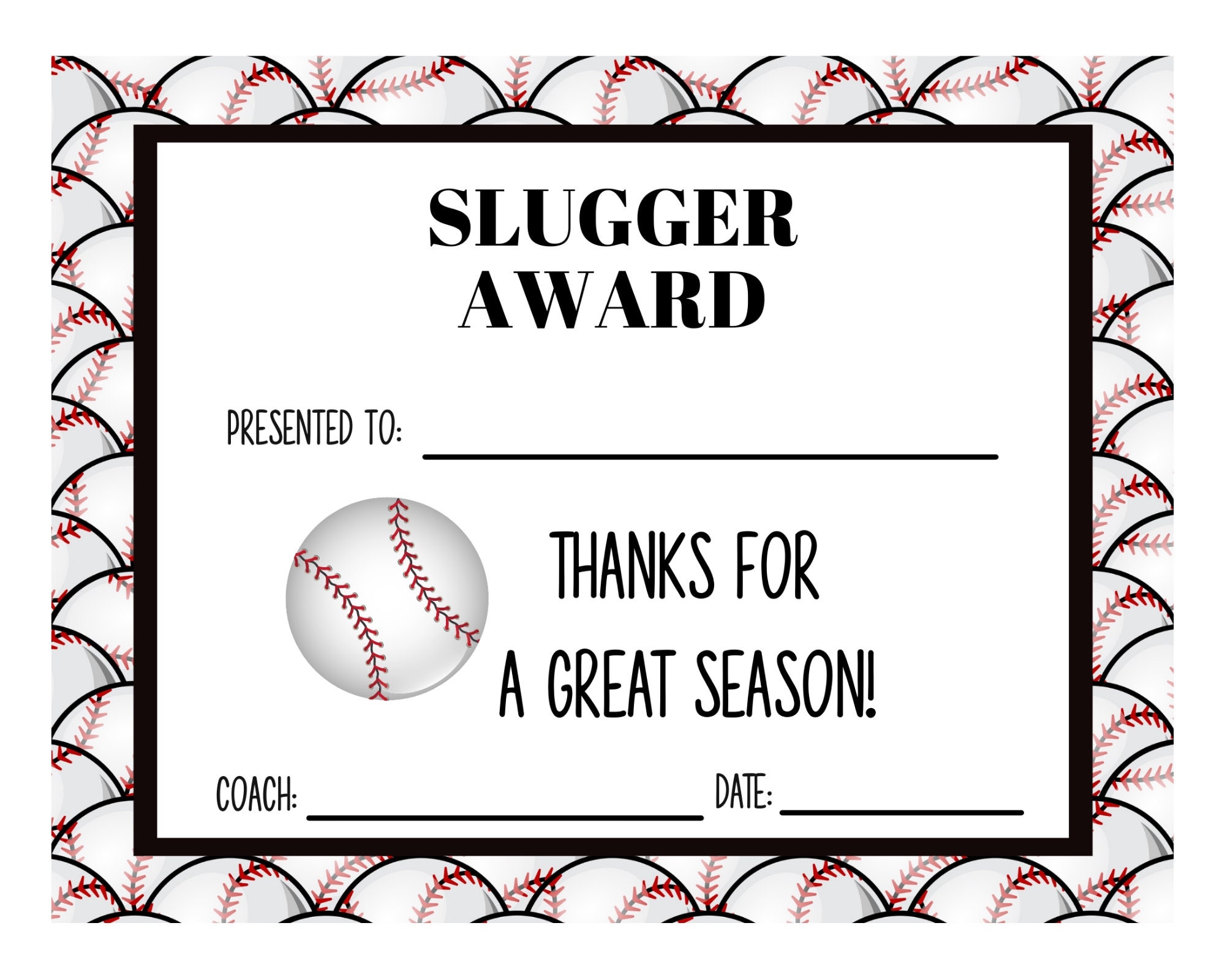 End Of Season Baseball Award Certificates 45 Baseball Etsy End Of Season Baseball Award Certificates 45 Baseball Etsy