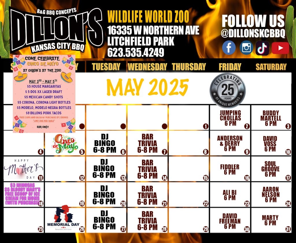Tachi Bingo Calendar For August 2025