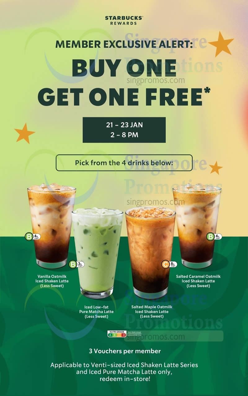 EXPIRED Starbucks S pore Has 1 FOR 1 Selected Drinks Promotion 