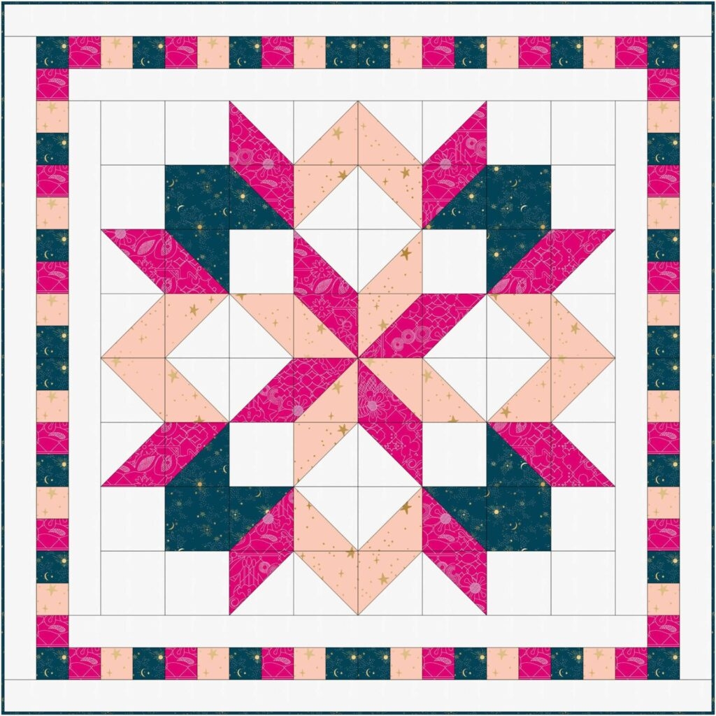 Free Carpenter Star Quilt Pattern With A Darling Border