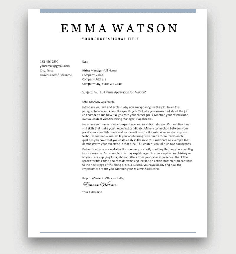 100 Free Cover Letter Template Printable 100 Free Cover Letter Template Printable