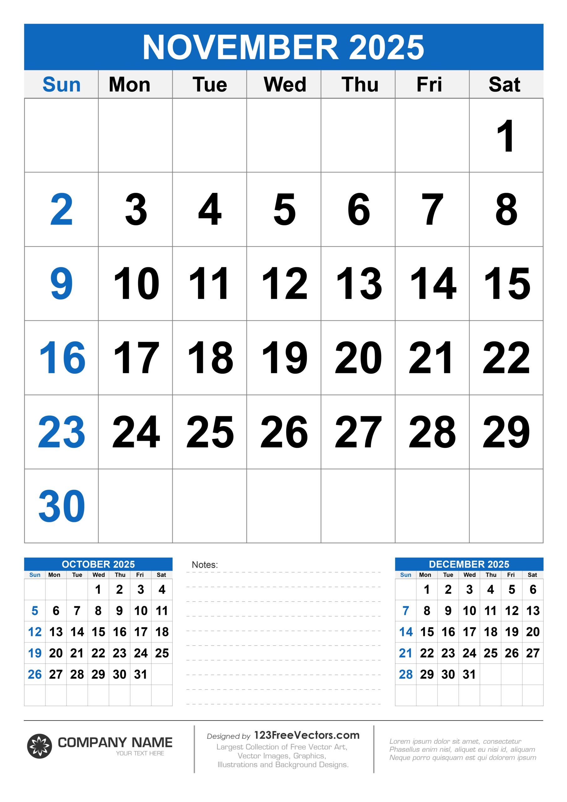 Free Download Wall Calendar November 2025