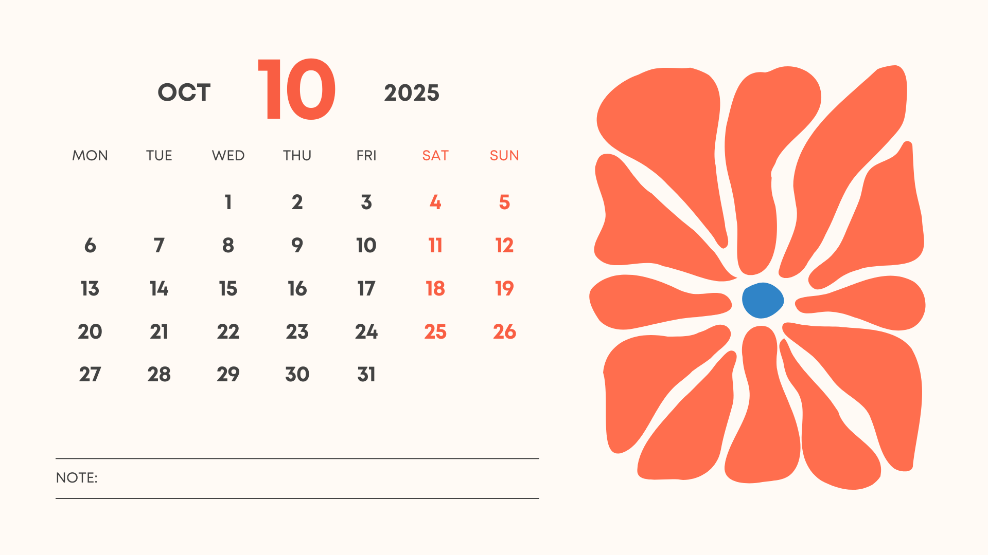 Free October 2025 Calendar PDF 130KB 1 Page s Free October 2025 Calendar PDF 130KB 1 Page s