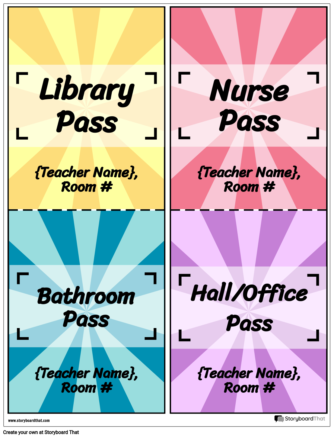 Free Printable Hall Passes StoryboardThat Free Printable Hall Passes StoryboardThat