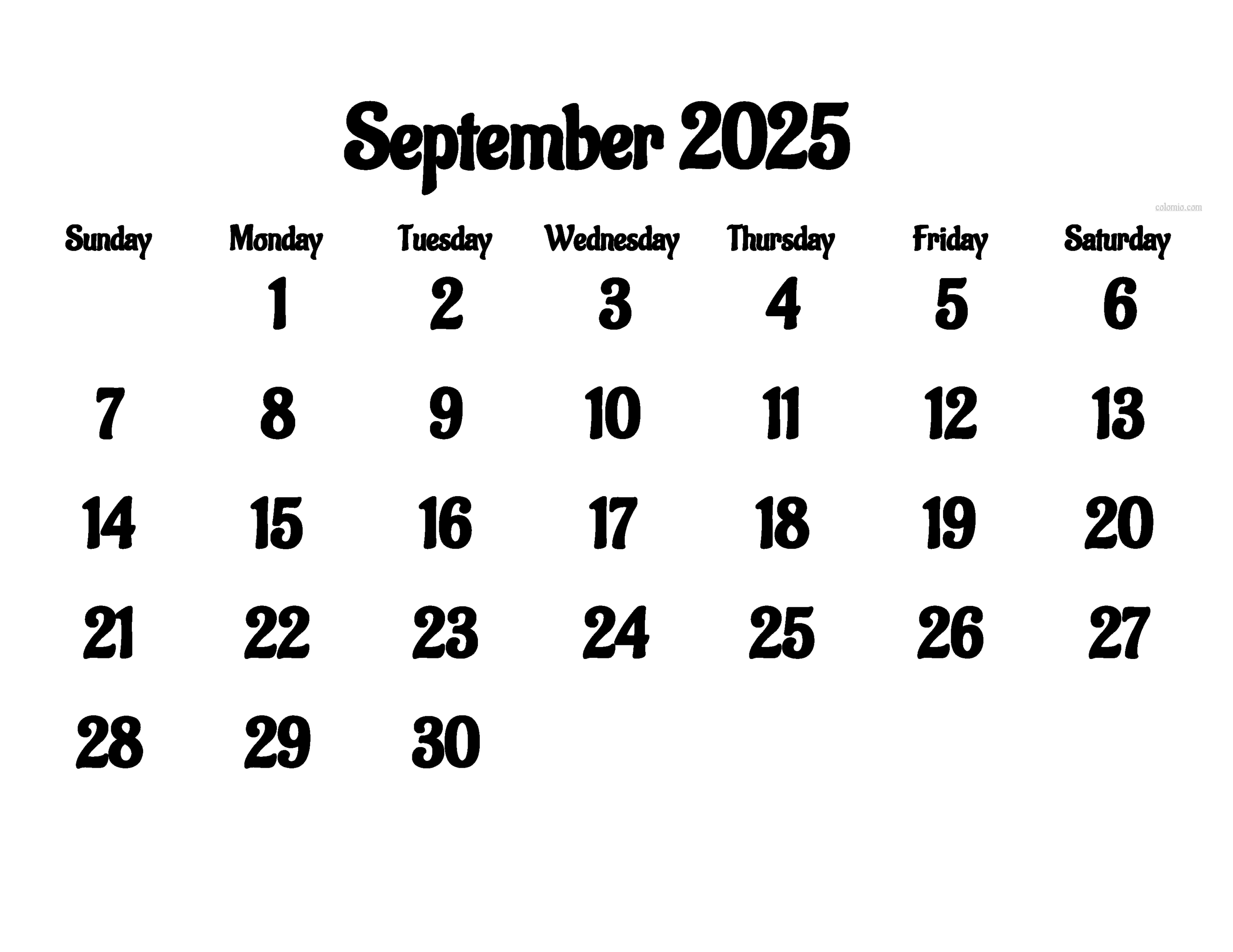 September Broadcast Calendar 2025