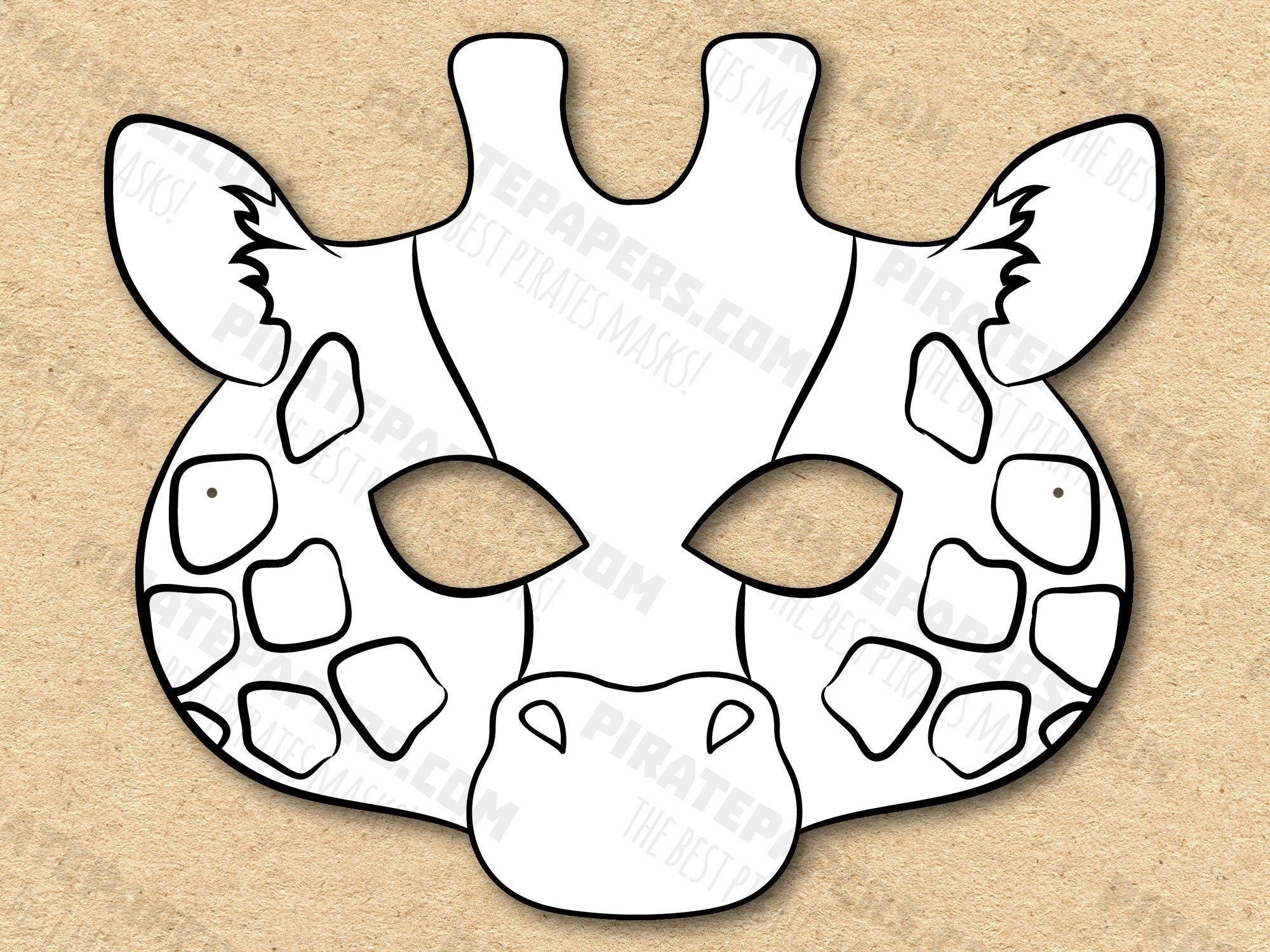 Giraffe Mask Printable Coloring Paper DIY For Kids And Adults PDF Template Instant Download For Birthdays Halloween Party Costumes Etsy