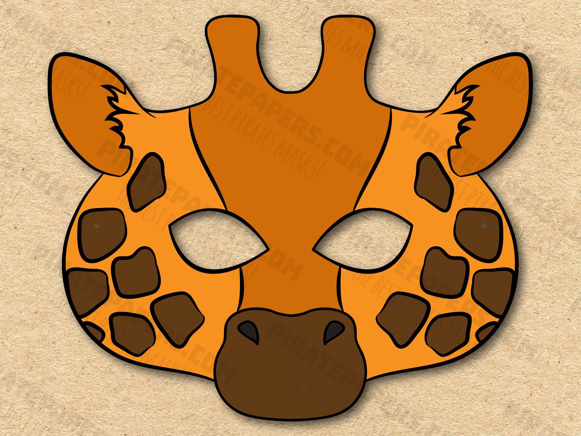 Giraffe Mask Printable Paper DIY For Kids And Adults PDF Template Instant Download For Birthdays Halloween Party Costumes Etsy