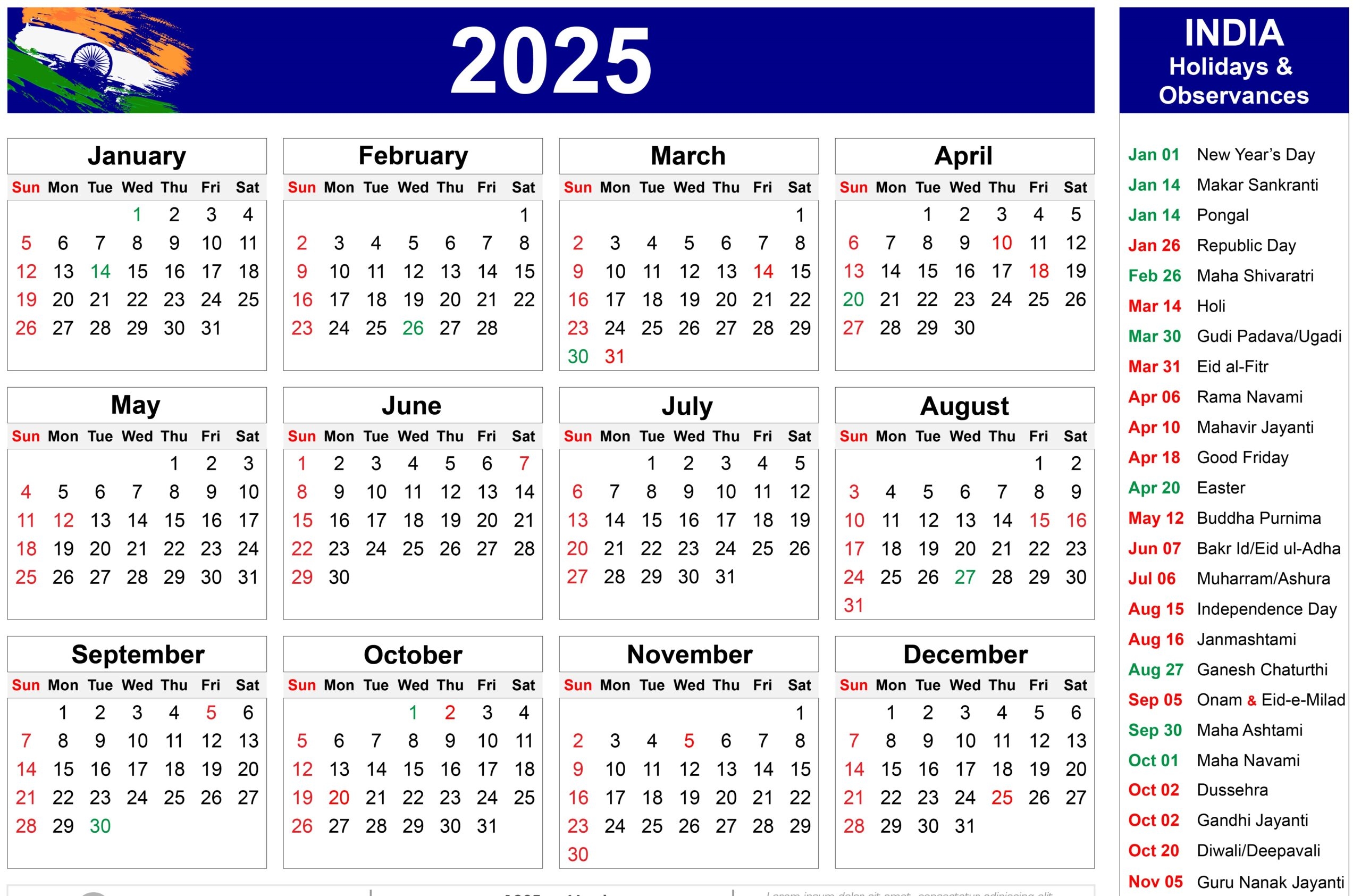 October 2025 Calendar Government Holidays