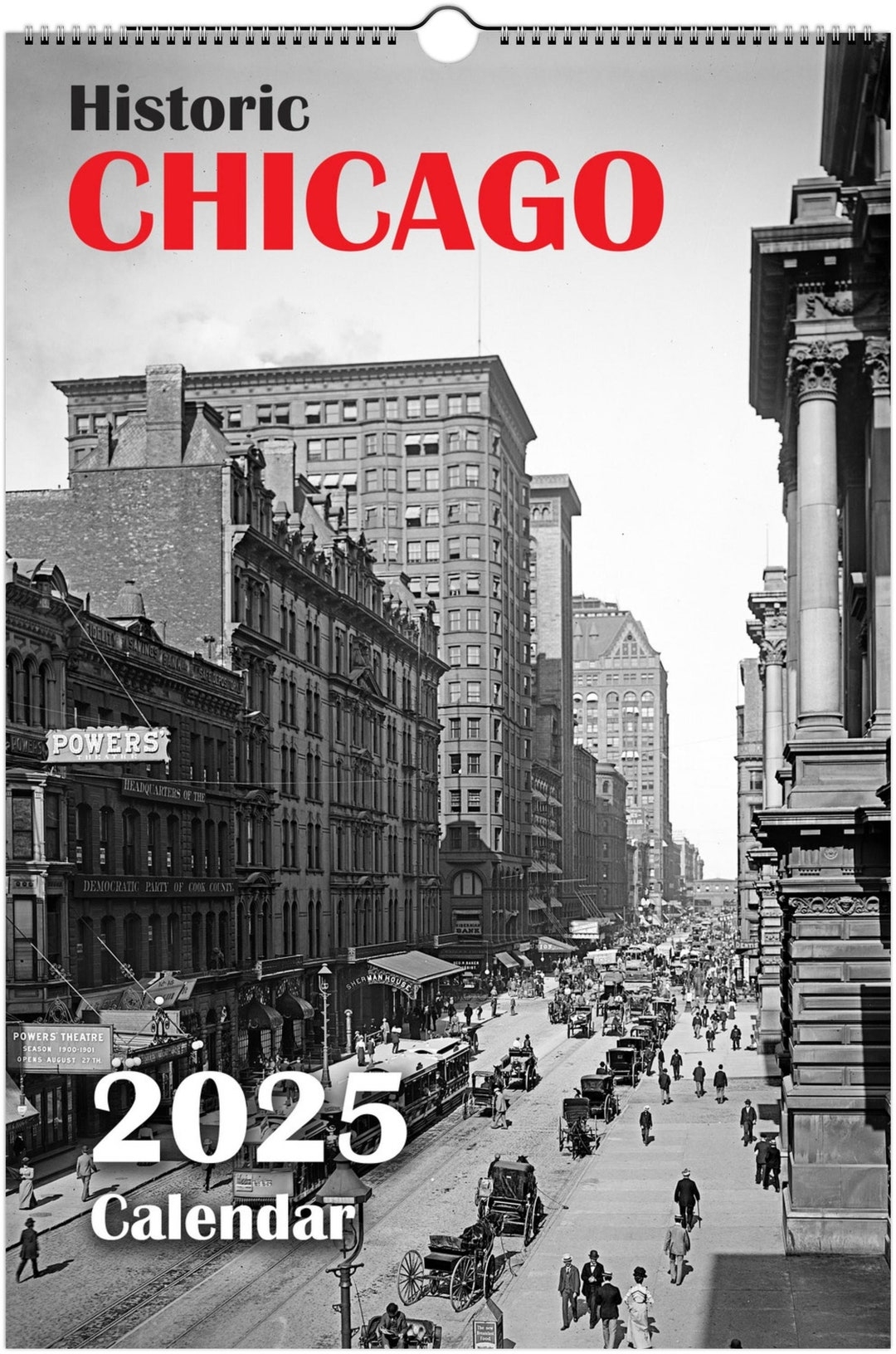 Historic Chicago Amazing Wall Calendar 2025 Vintage Old Black And White Photography Perfect Gift Etsy