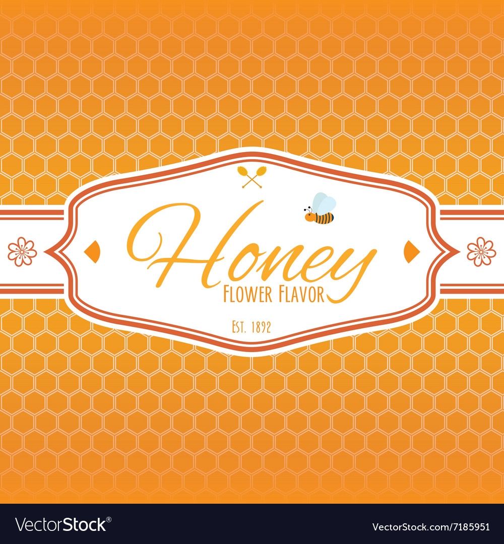 Honey Label Template For Logo Products Royalty Free Vector