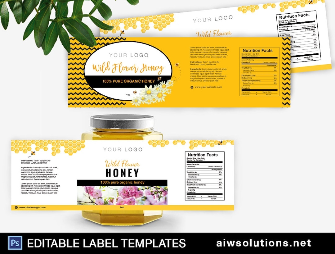 Honey Label Template Honey Packaging Honey Labels Template Packaging And Design Template For Honey Wildflower Honey Label Template Etsy Australia