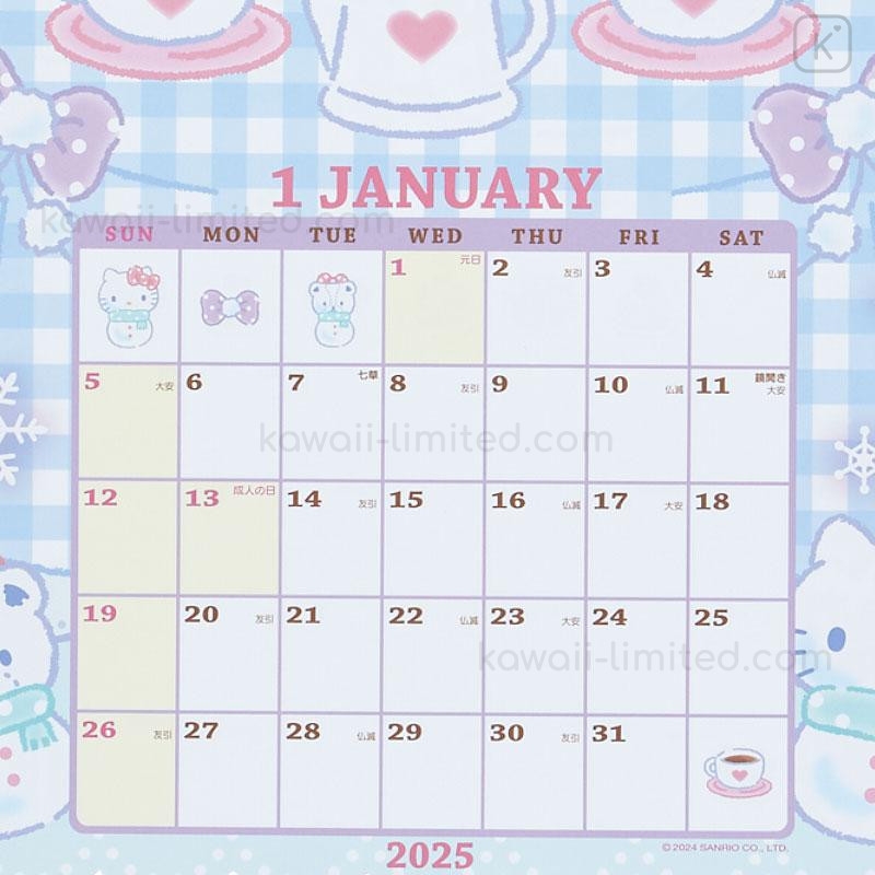 Japan Sanrio Original Die cut Calendar Hello Kitty 2025