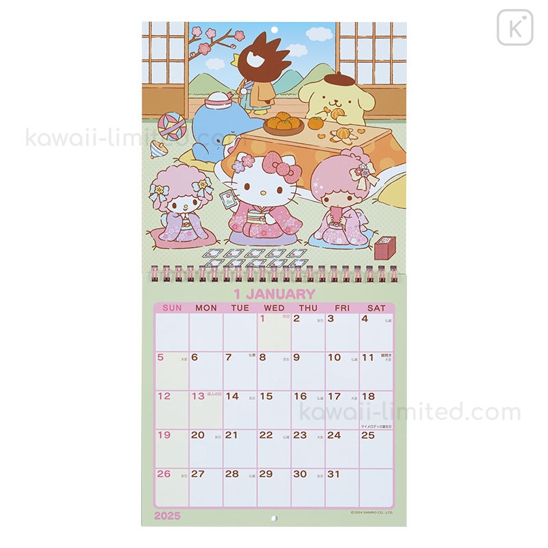 Japan Sanrio Original Wall Calendar M Sanrio Characters 2025